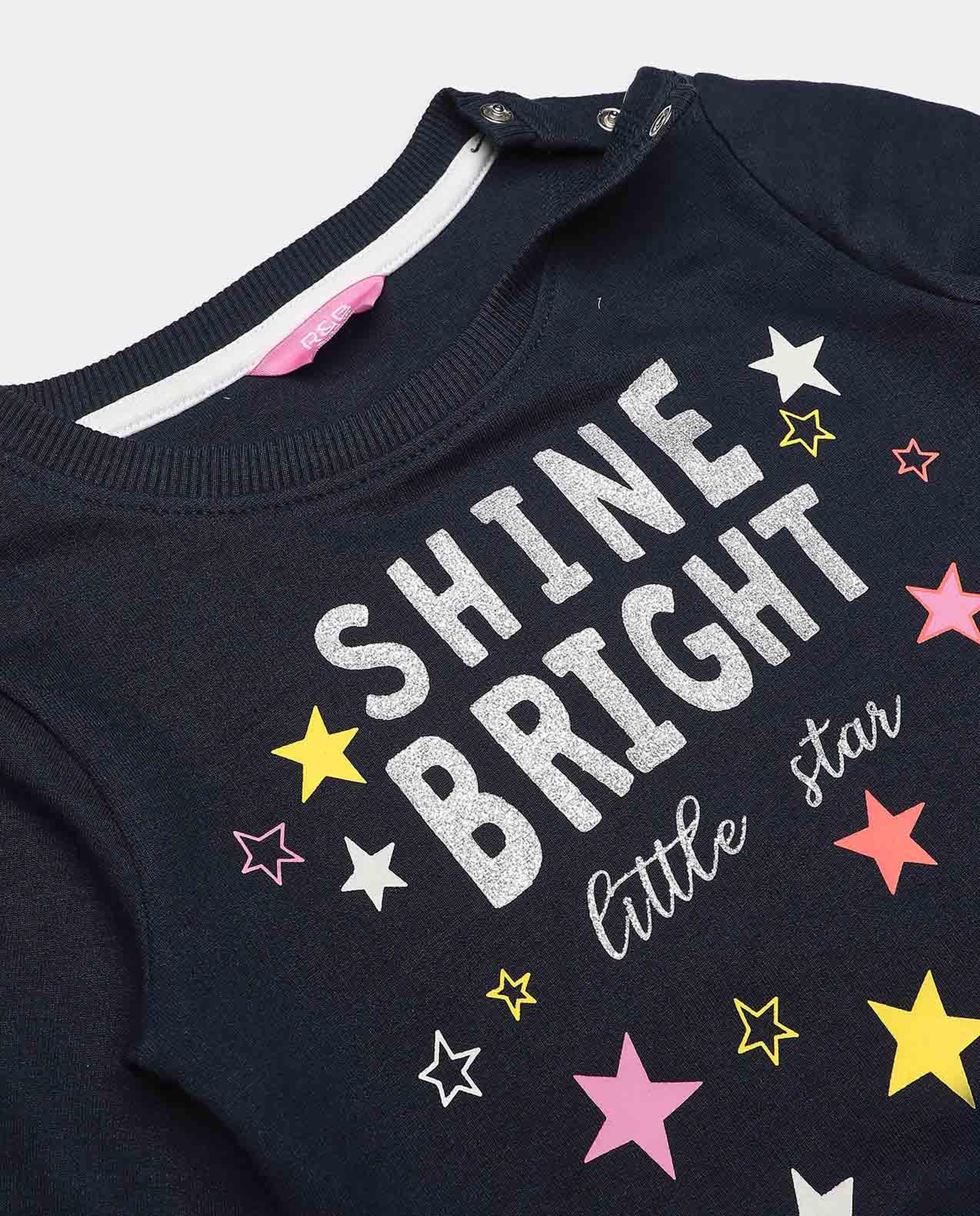 Typography Printed Sweatshirt with Long Sleeves
