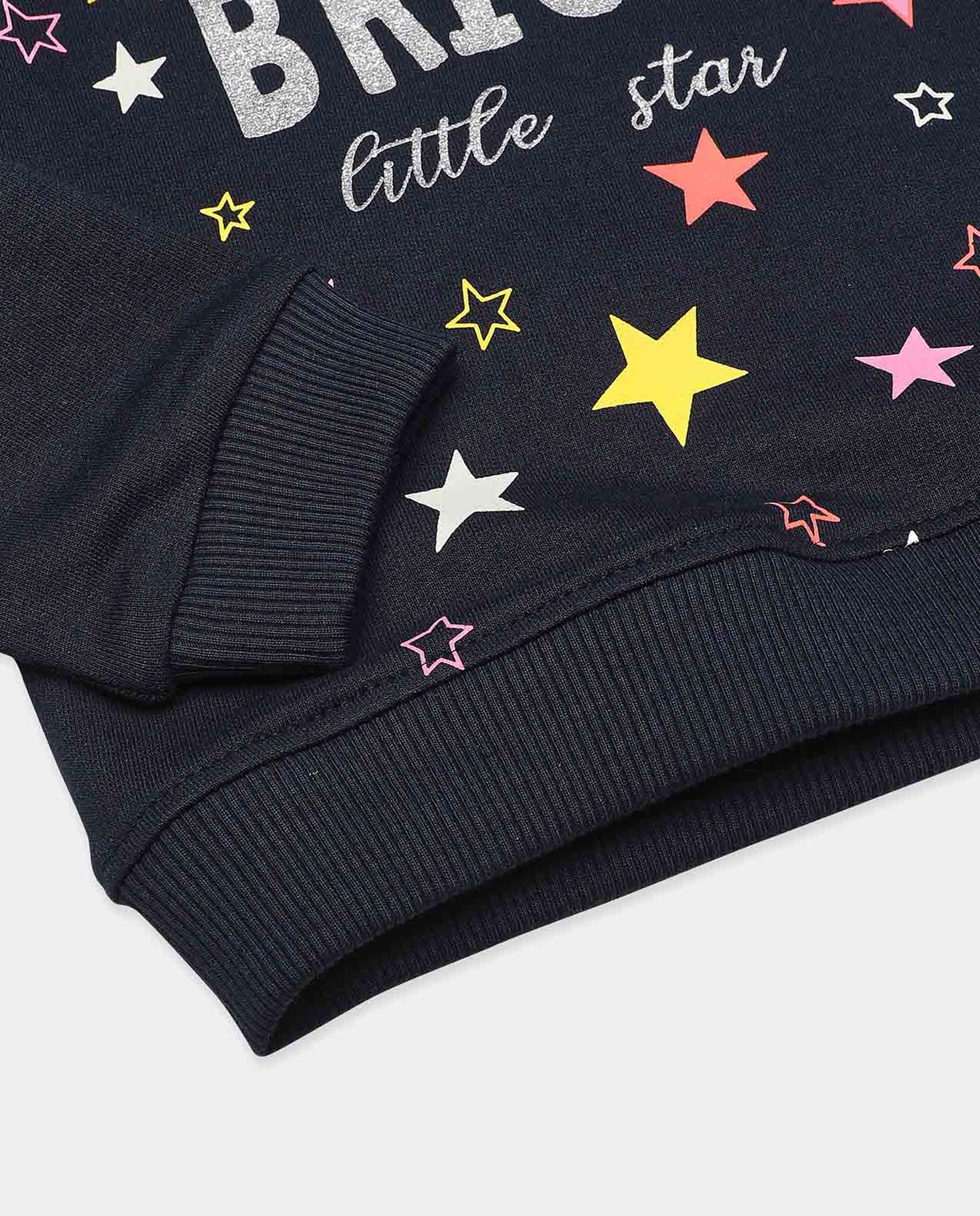 Typography Printed Sweatshirt with Long Sleeves