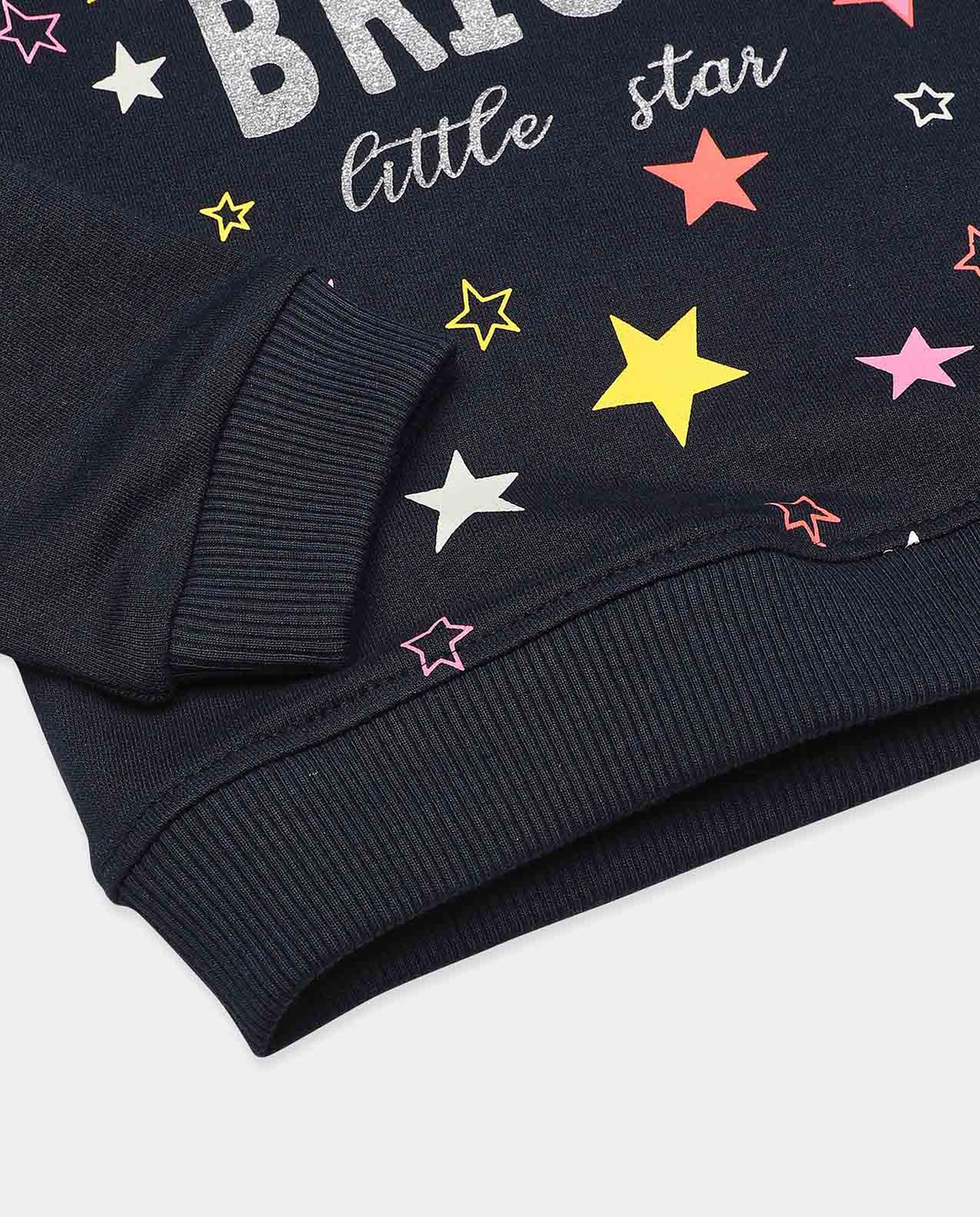 Typography Printed Sweatshirt with Long Sleeves