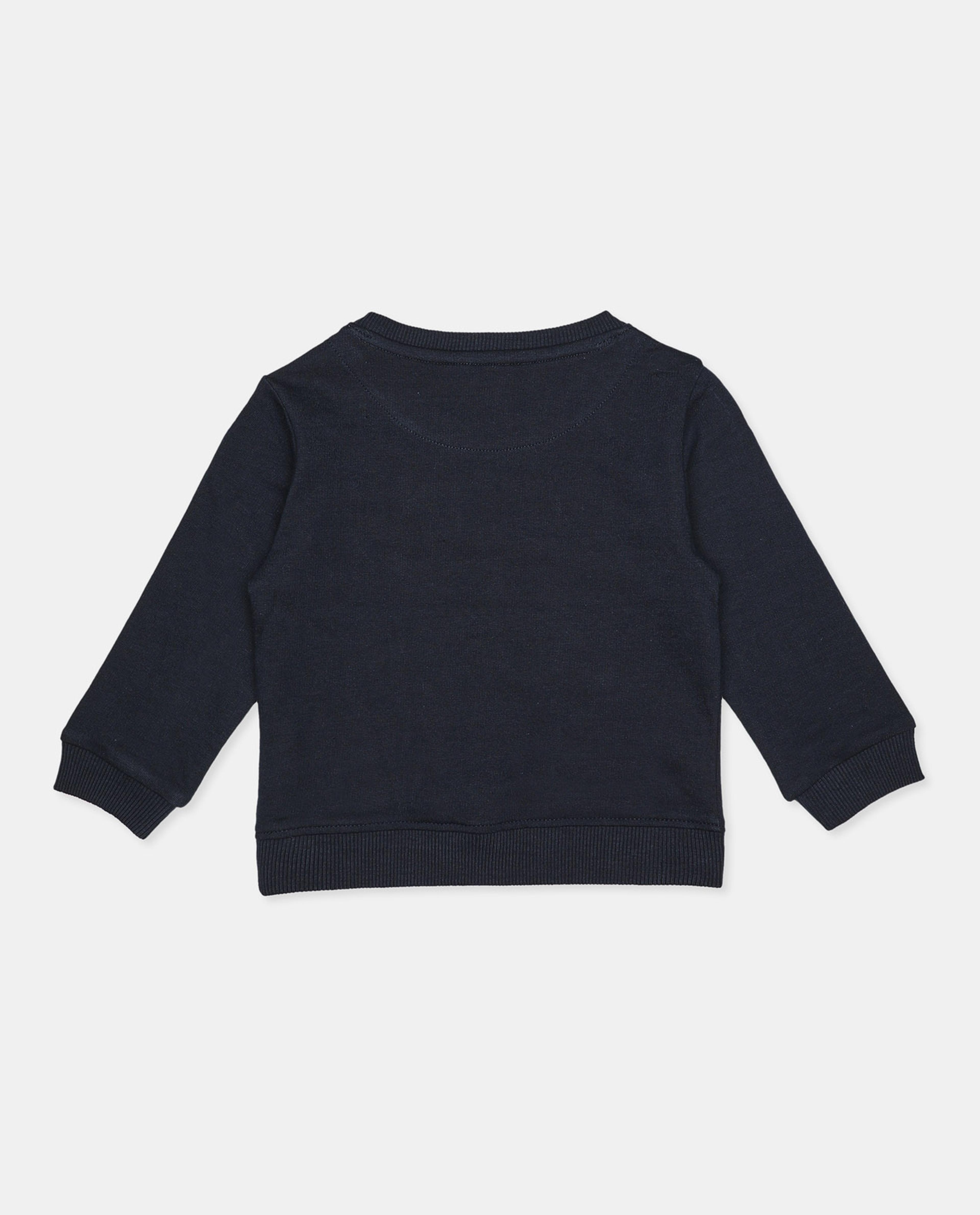 Typography Printed Sweatshirt with Long Sleeves