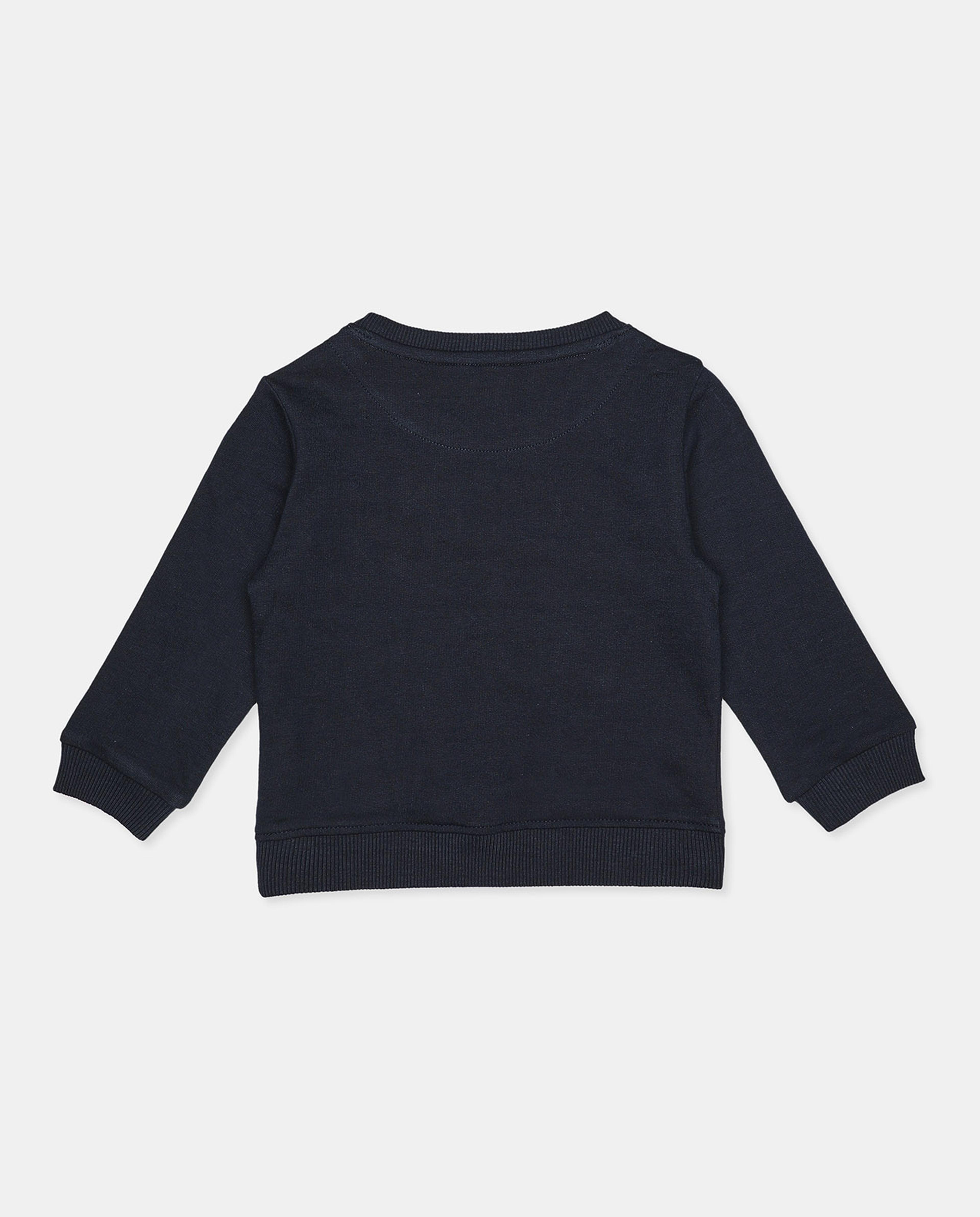 Typography Printed Sweatshirt with Long Sleeves