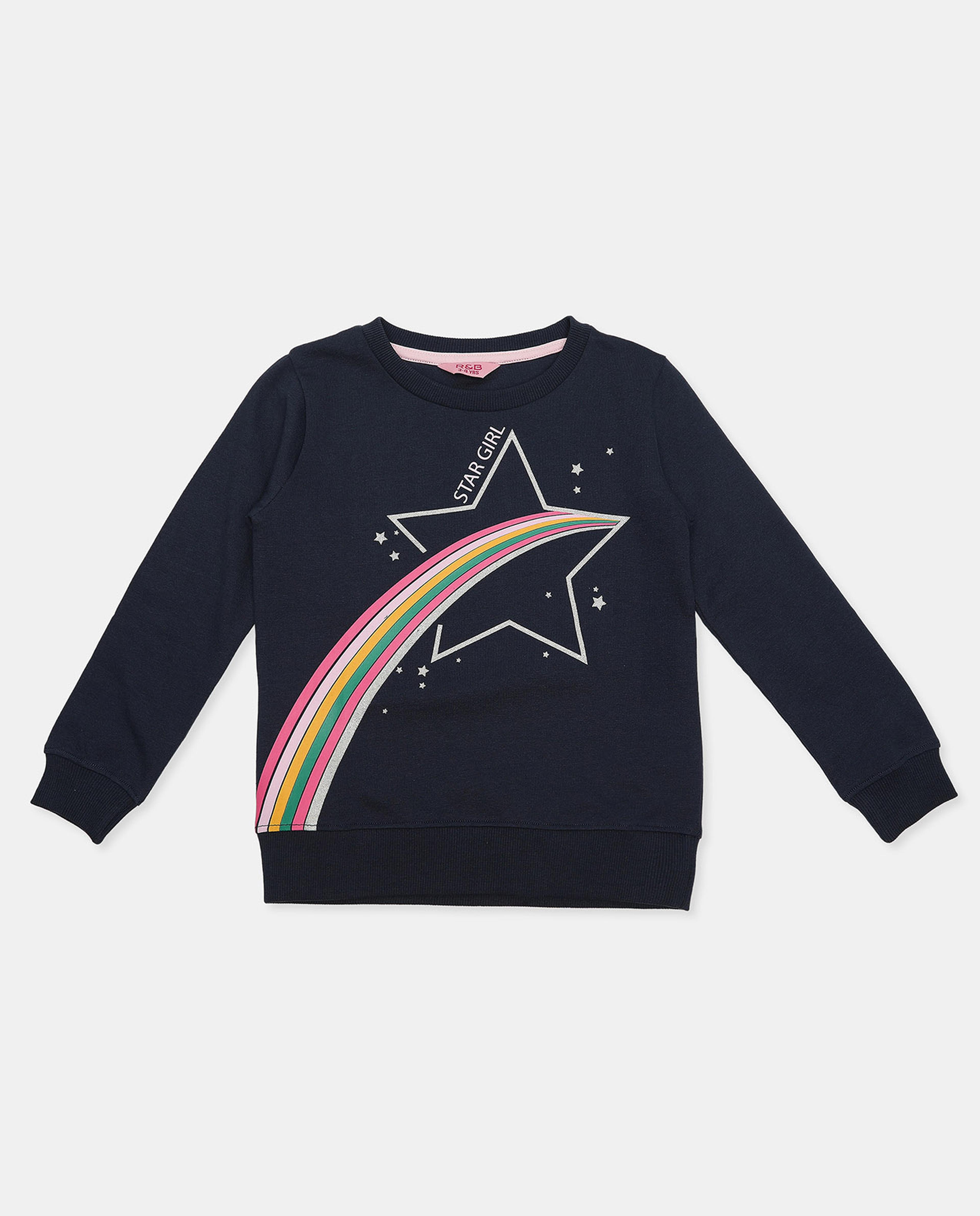 Printed Sweatshirt with Crew Neck and Long Sleeves
