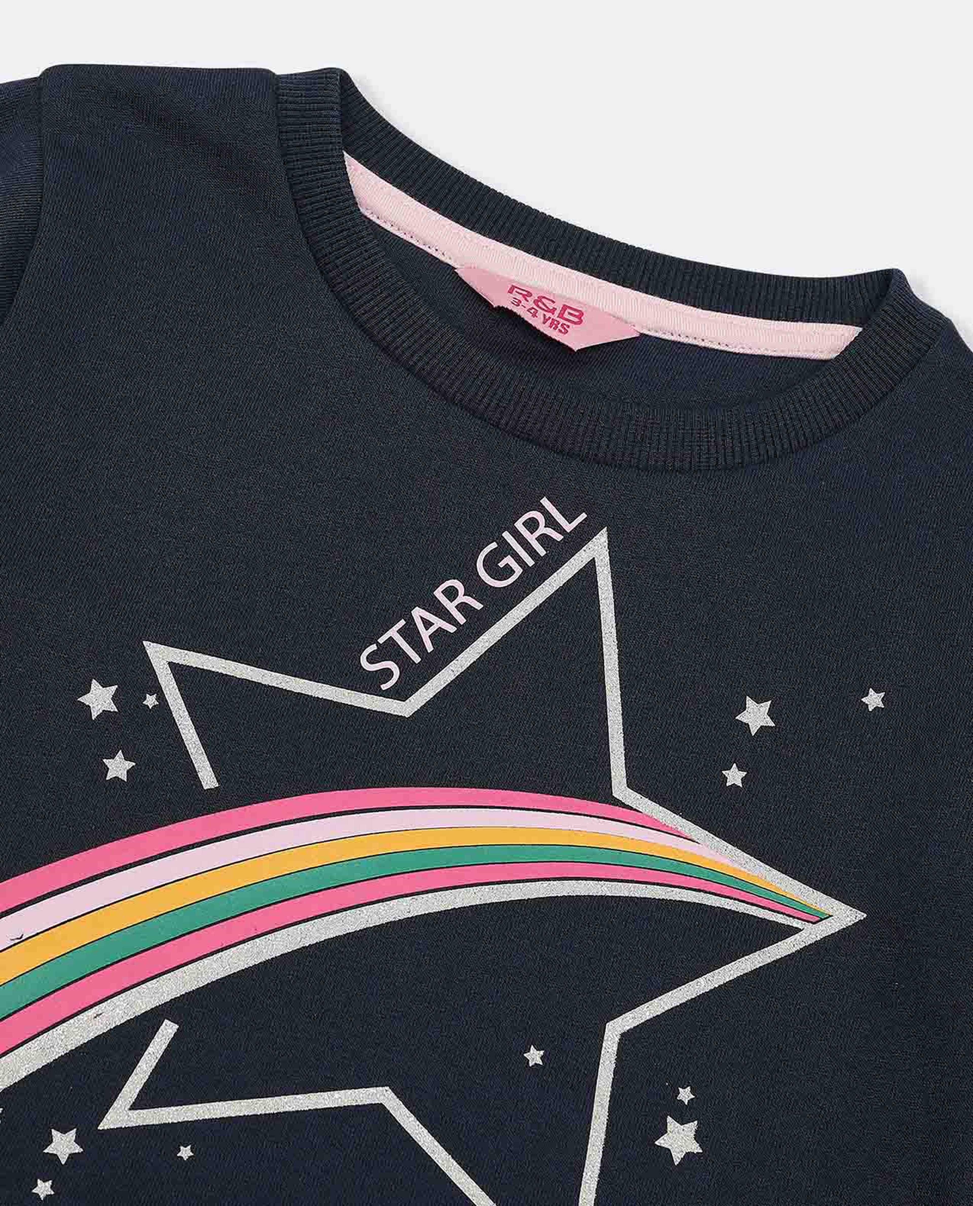 Printed Sweatshirt with Crew Neck and Long Sleeves