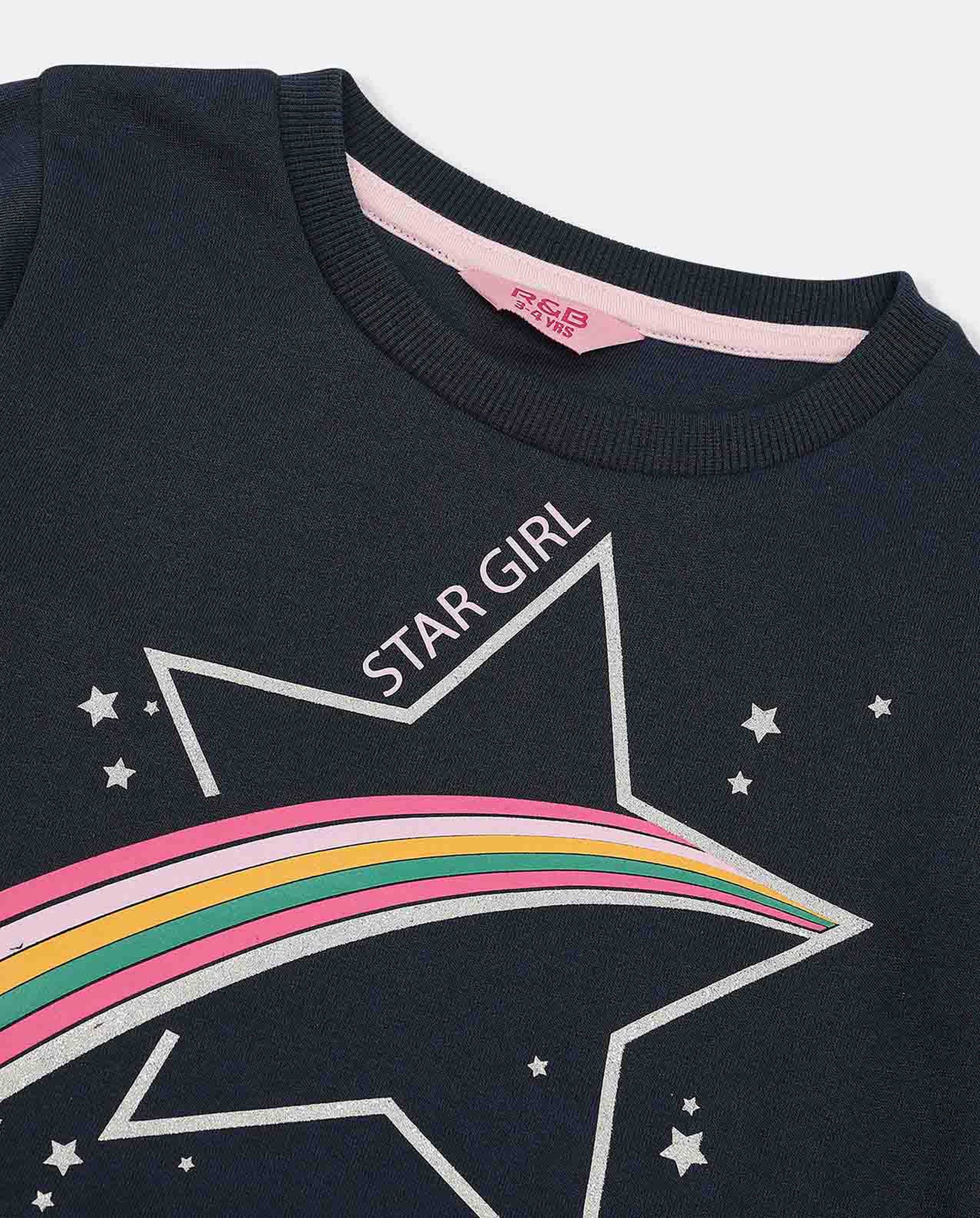 Printed Sweatshirt with Crew Neck and Long Sleeves