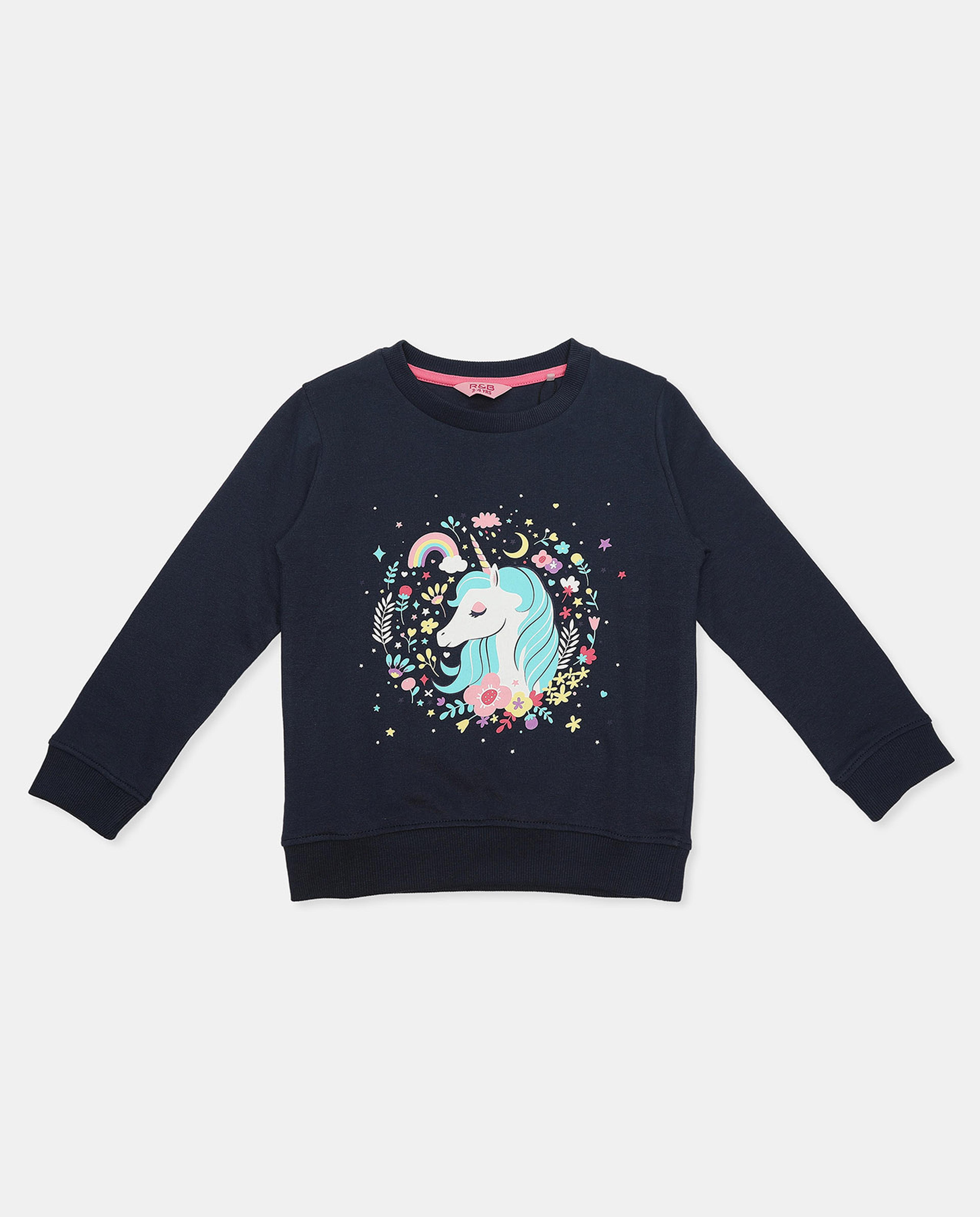 Printed Sweatshirt with Crew Neck and Long Sleeves