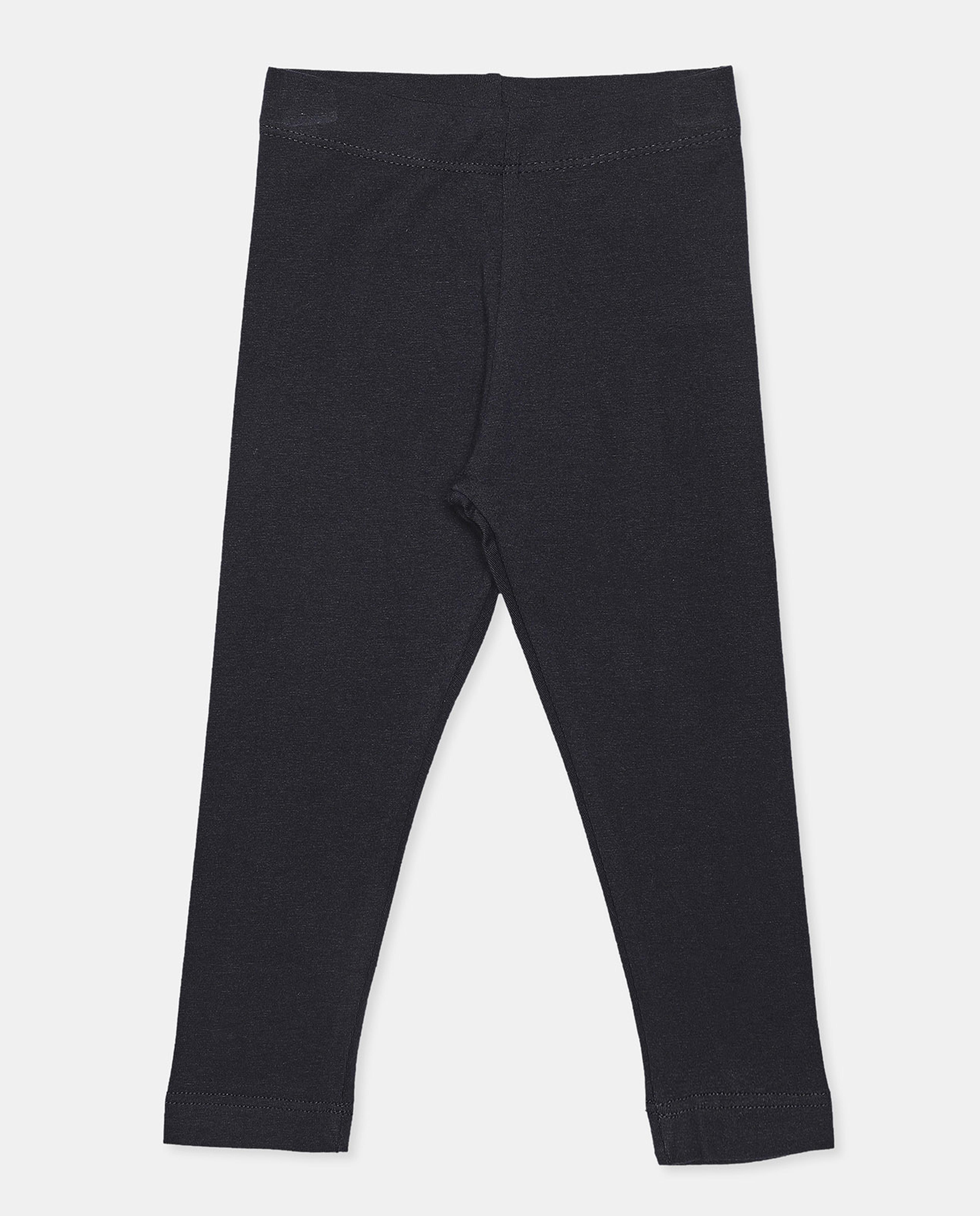 Solid Leggings with Elasticated Waist