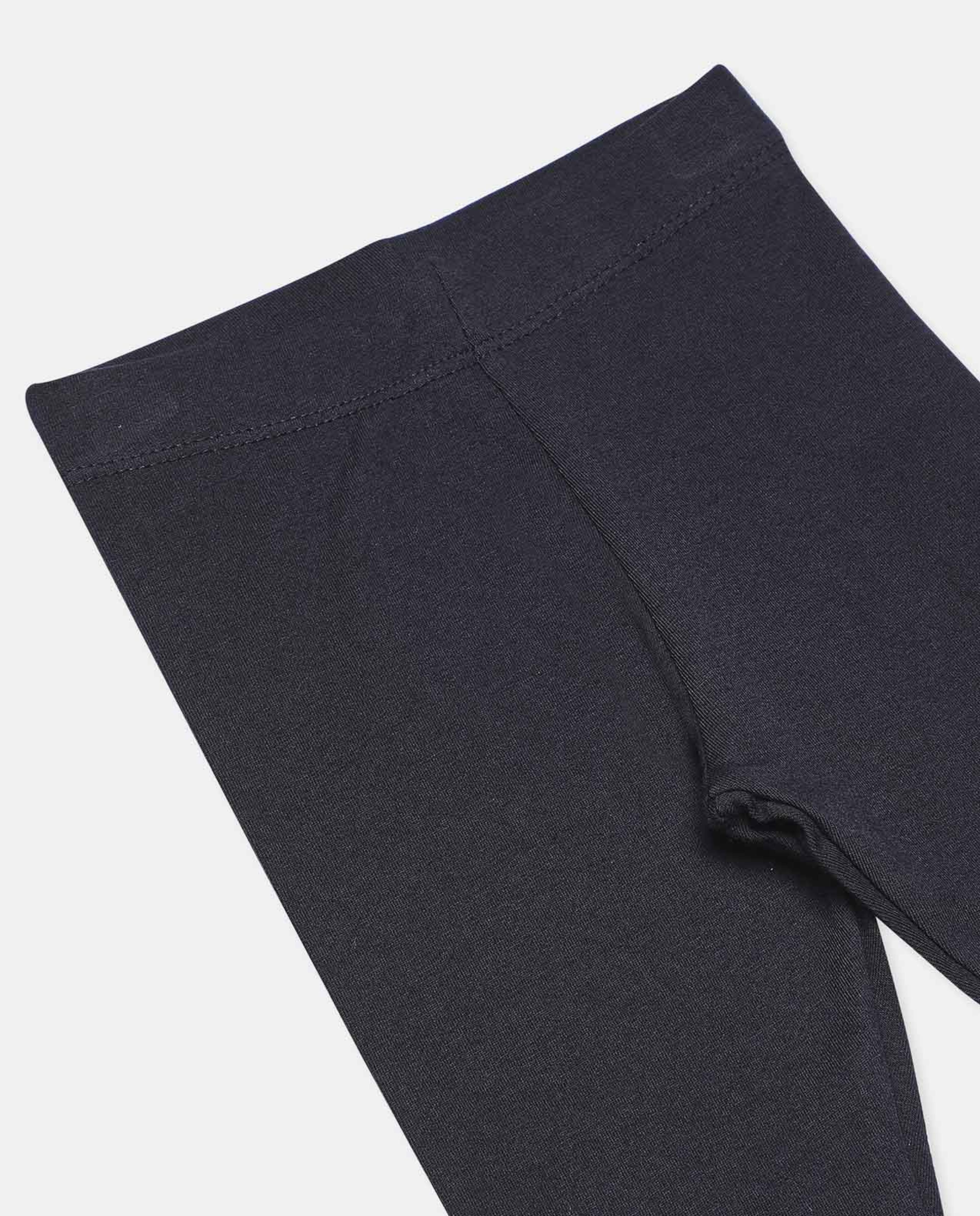 Solid Leggings with Elasticated Waist
