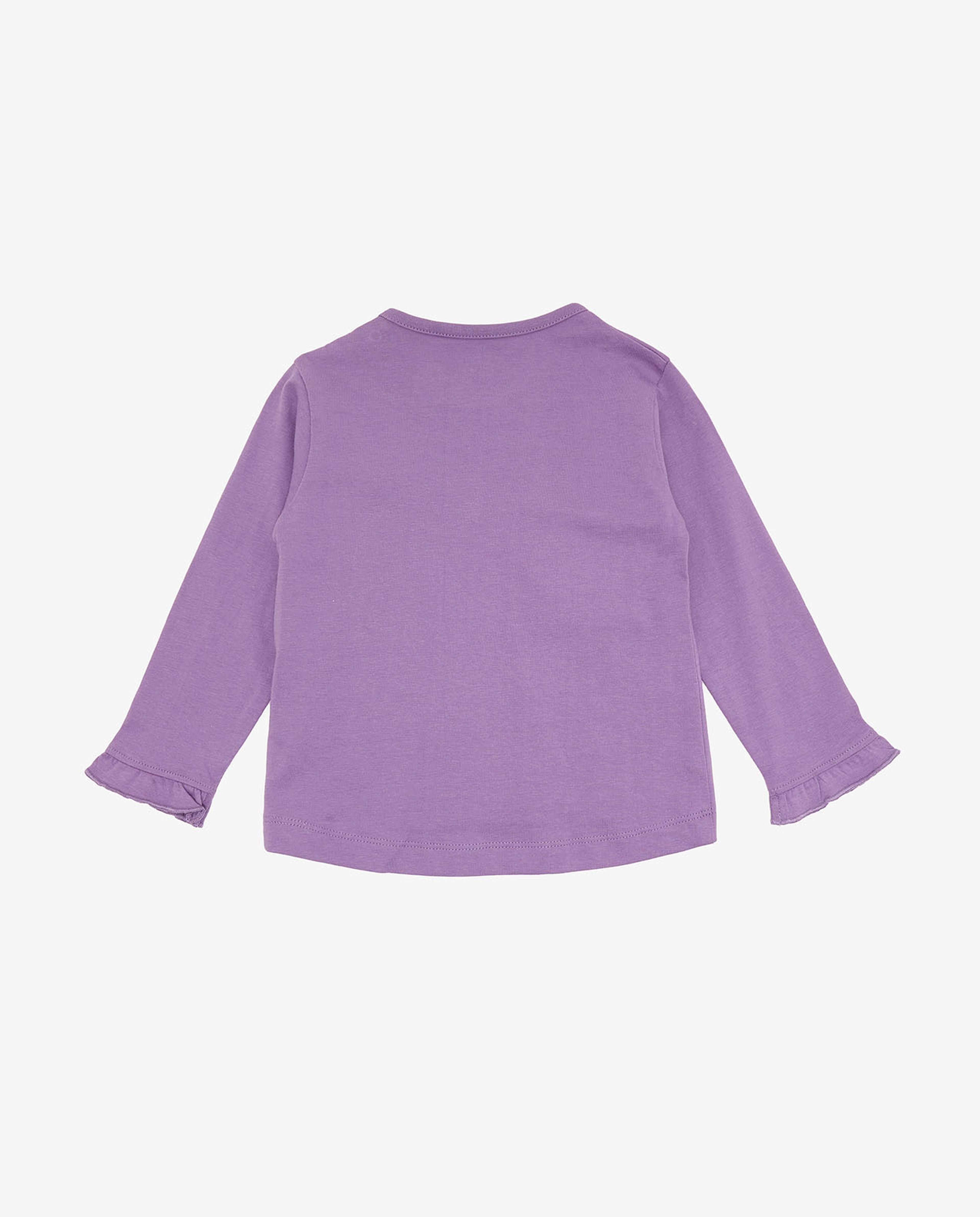 Graphic Printed T-Shirt with Crew Neck and Long Sleeves