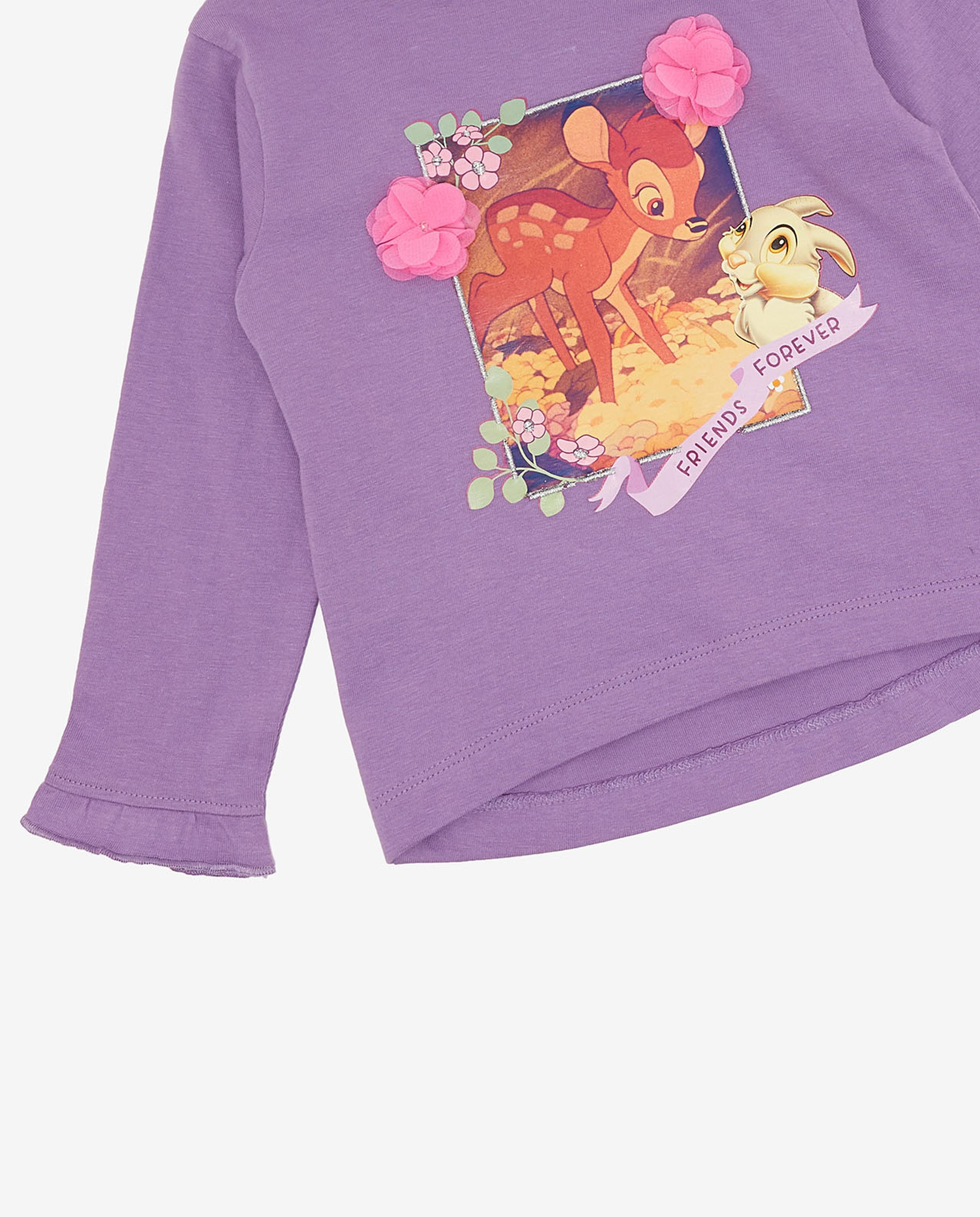 Graphic Printed T-Shirt with Crew Neck and Long Sleeves