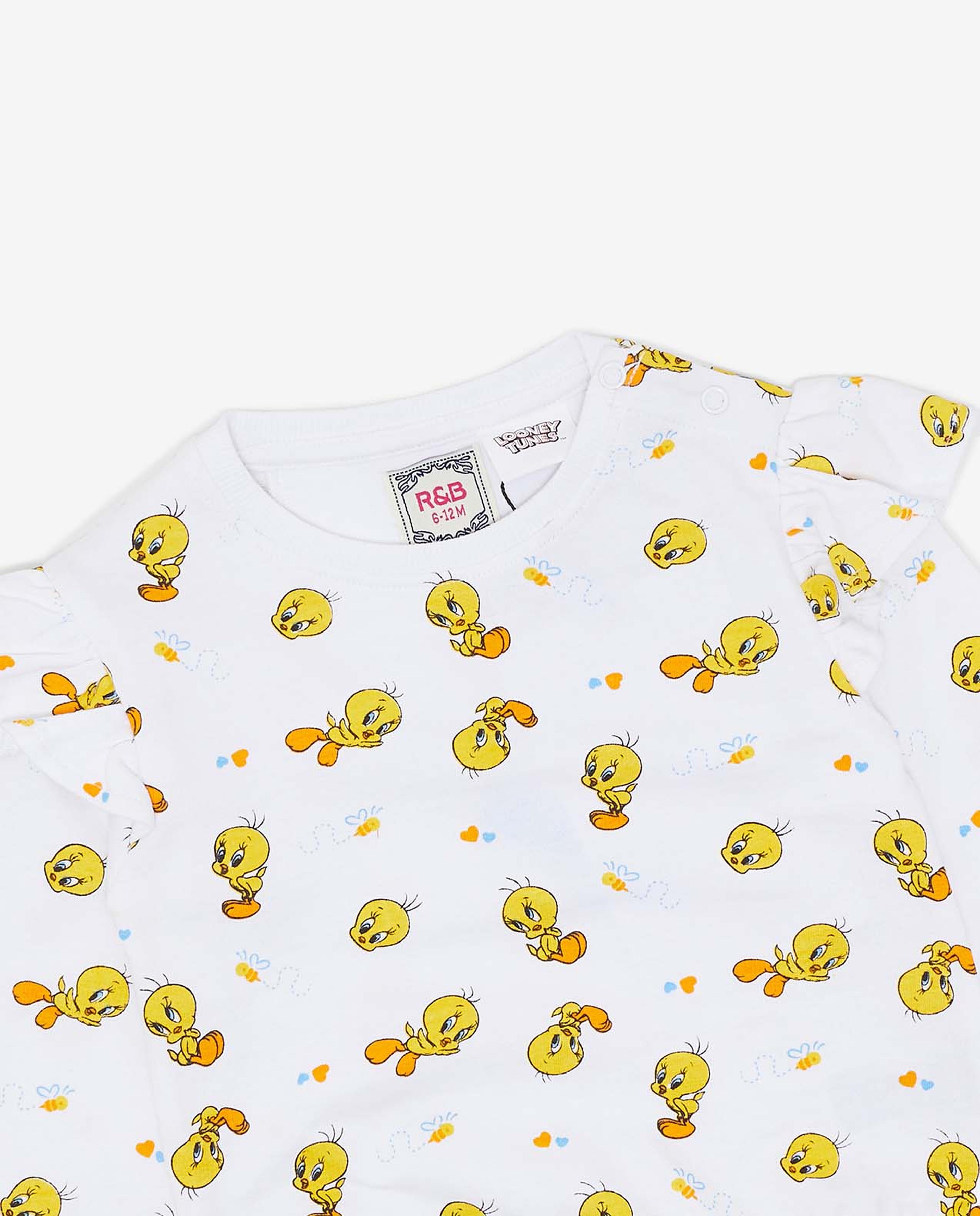 Tweety Printed Sweatshirt with Crew Neck and Long Sleeves
