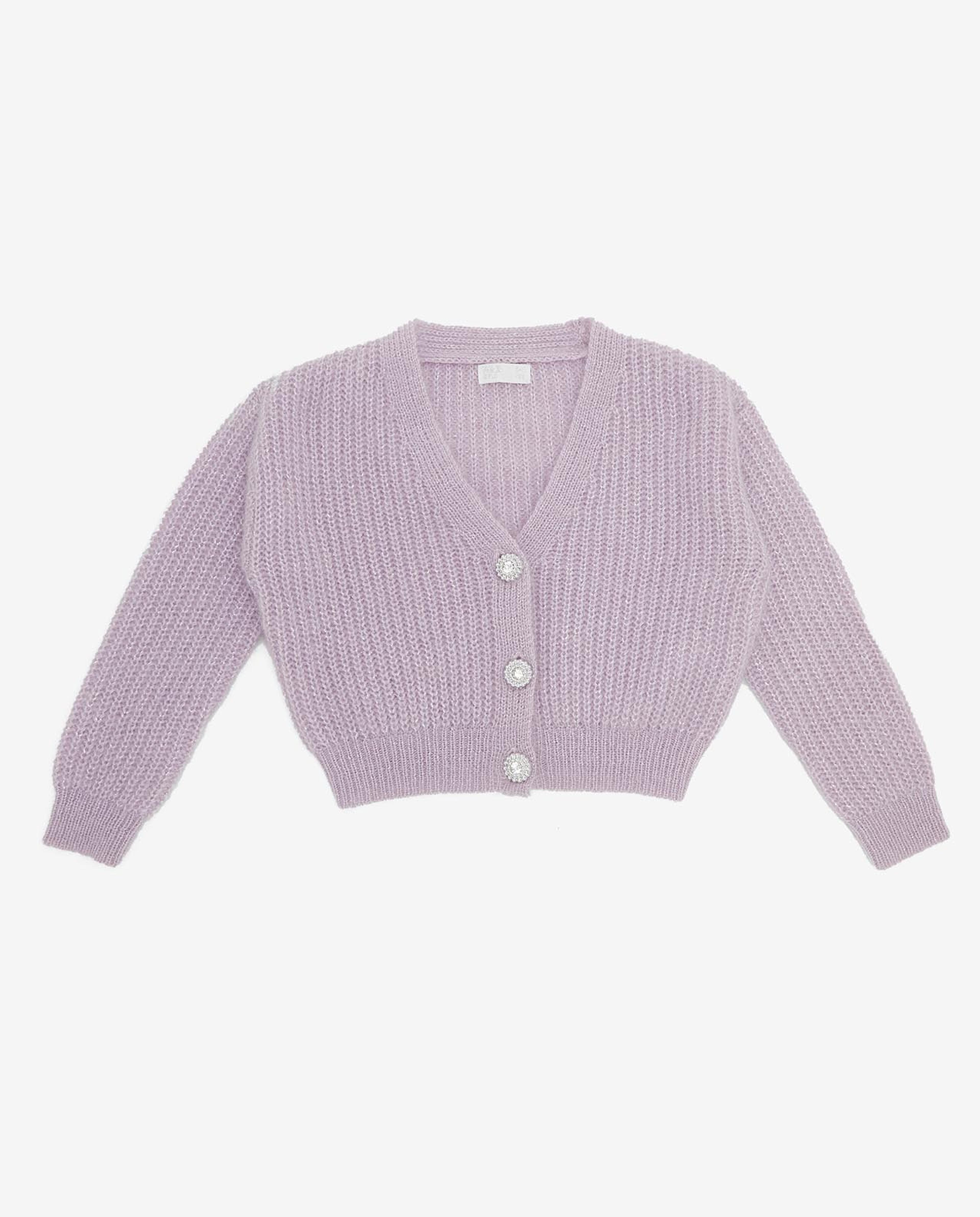 Solid Knitted Cardigan with Button Front