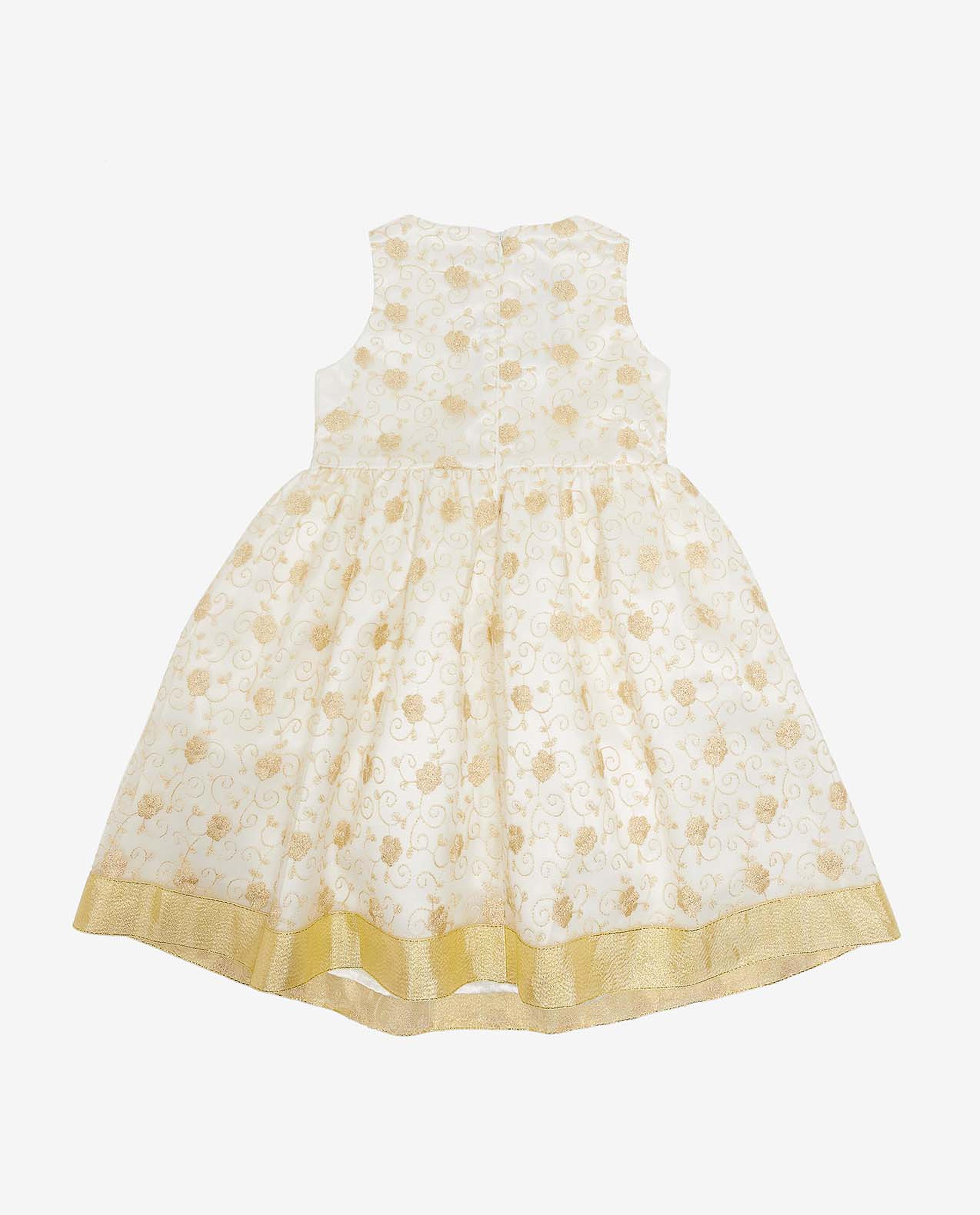 Embroidered Flit and Flare Sleeveless Dress