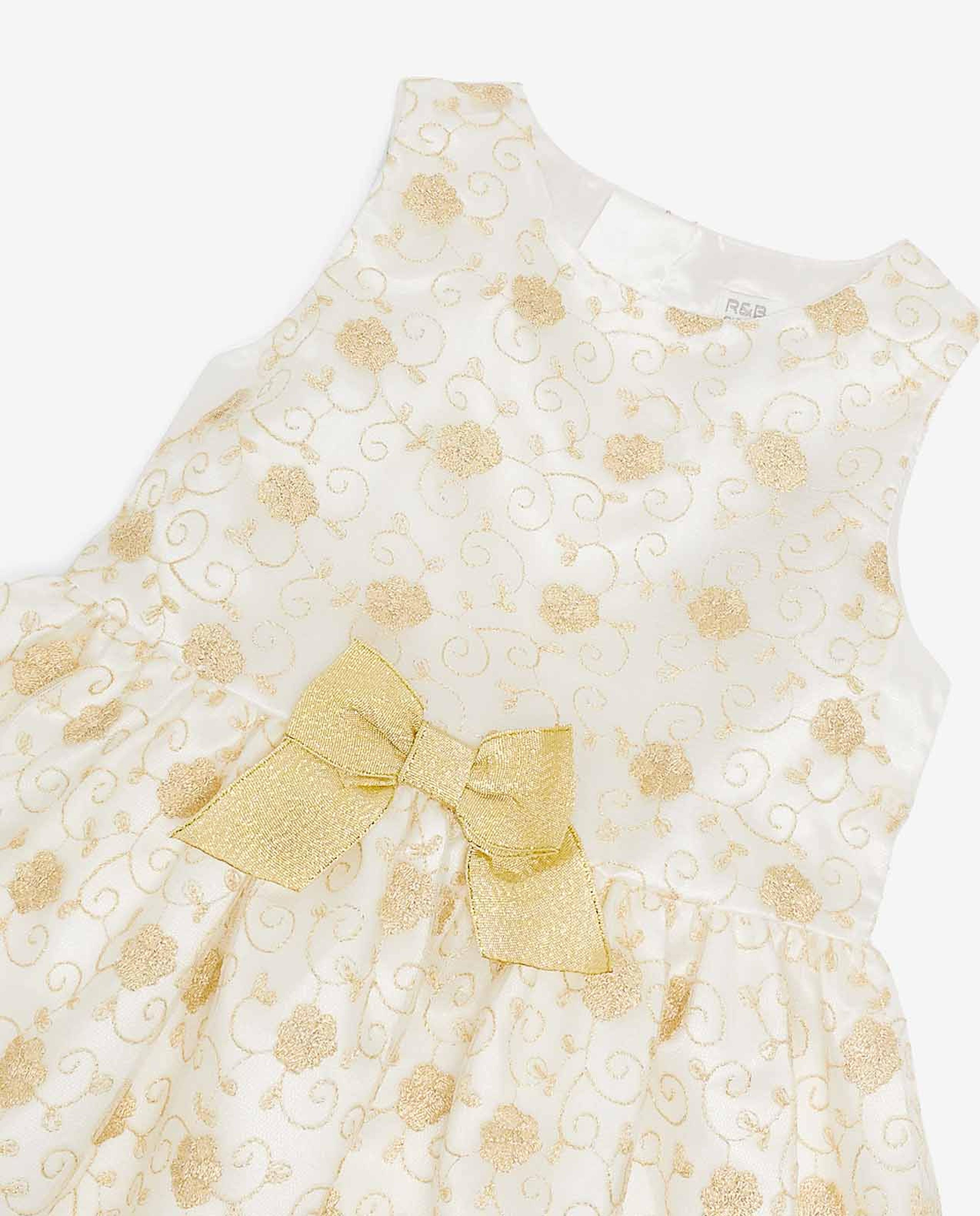 Embroidered Flit and Flare Sleeveless Dress