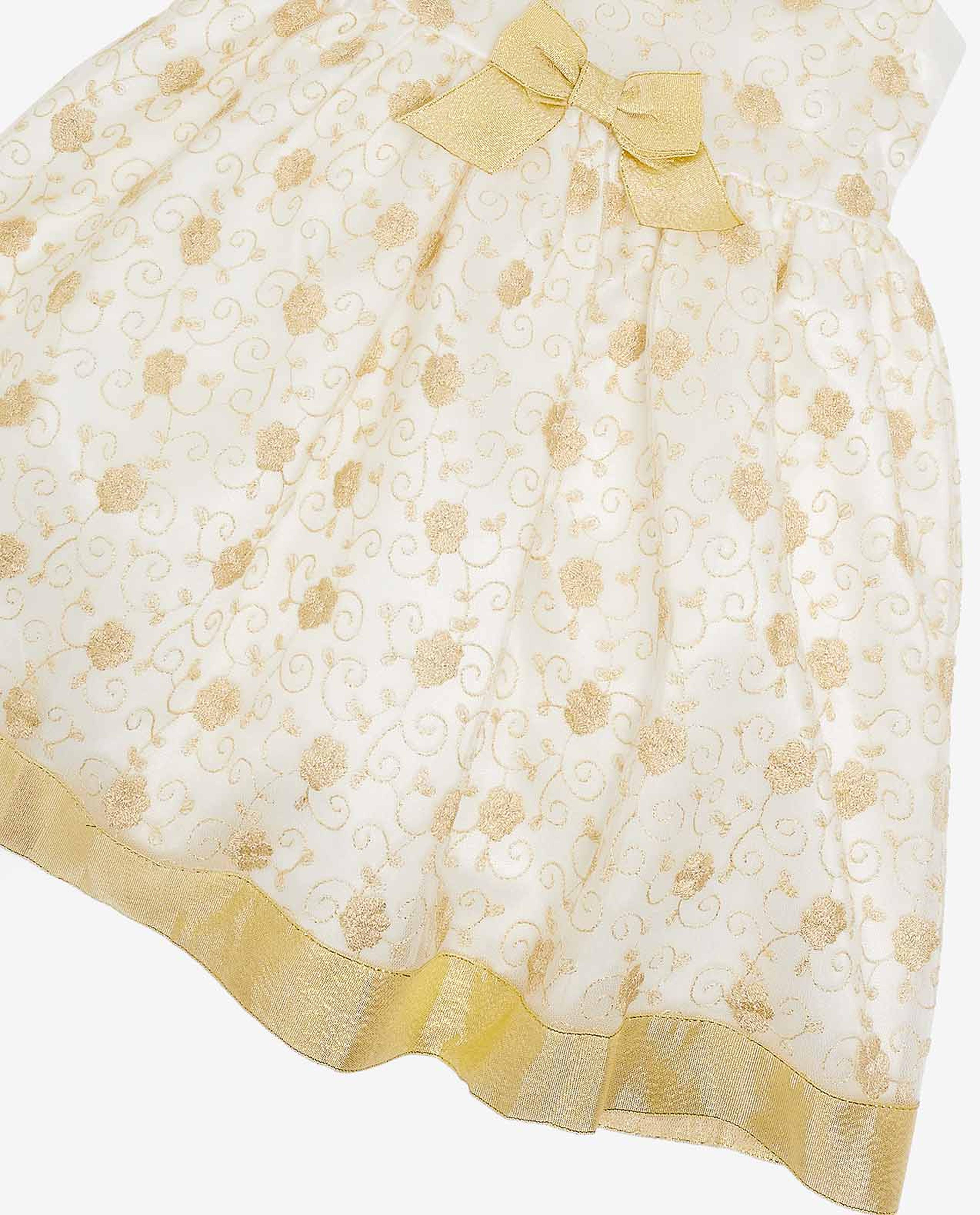 Embroidered Flit and Flare Sleeveless Dress