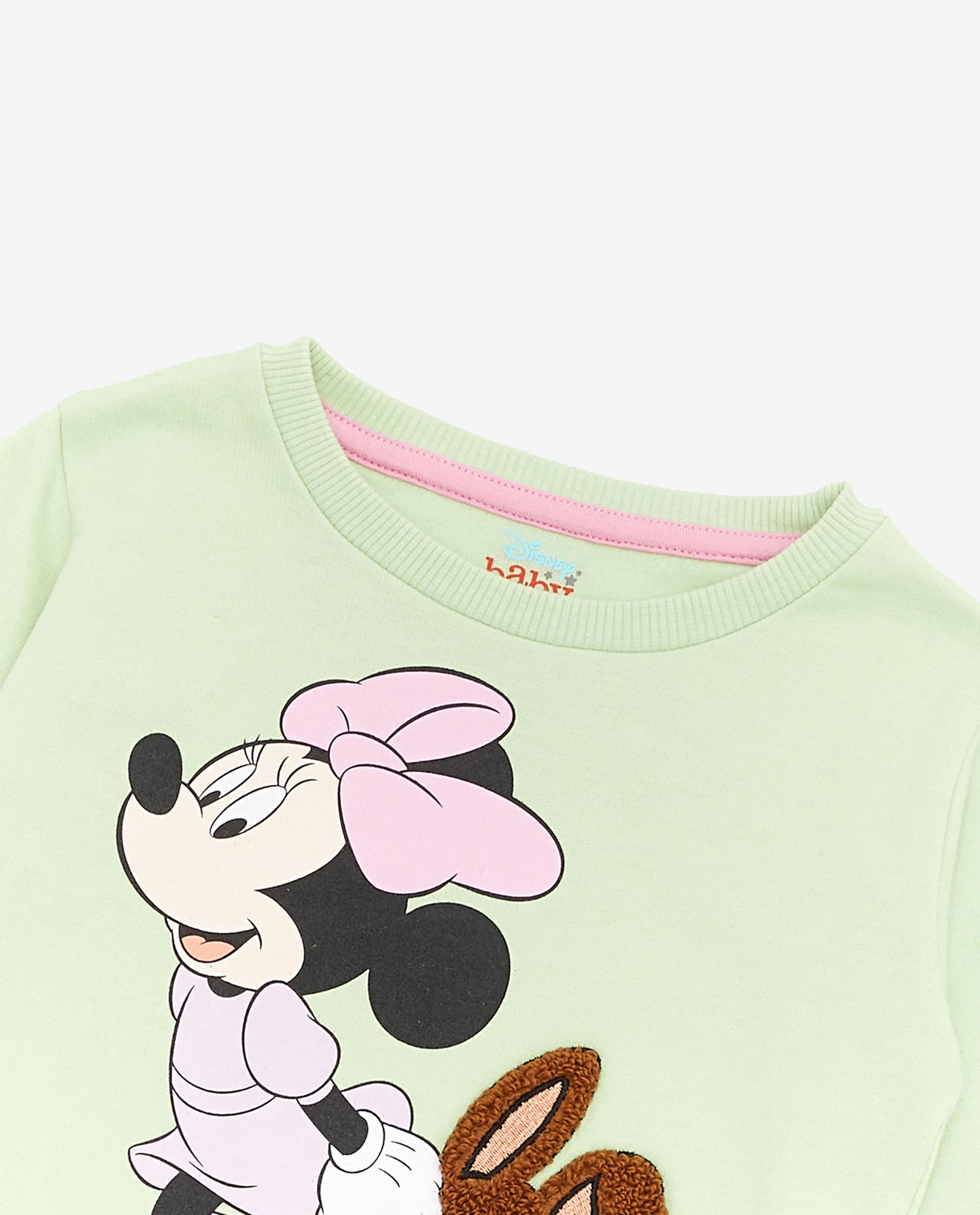Minnie Mouse Printed Sweatshirt with Crew Neck and Long Sleeves
