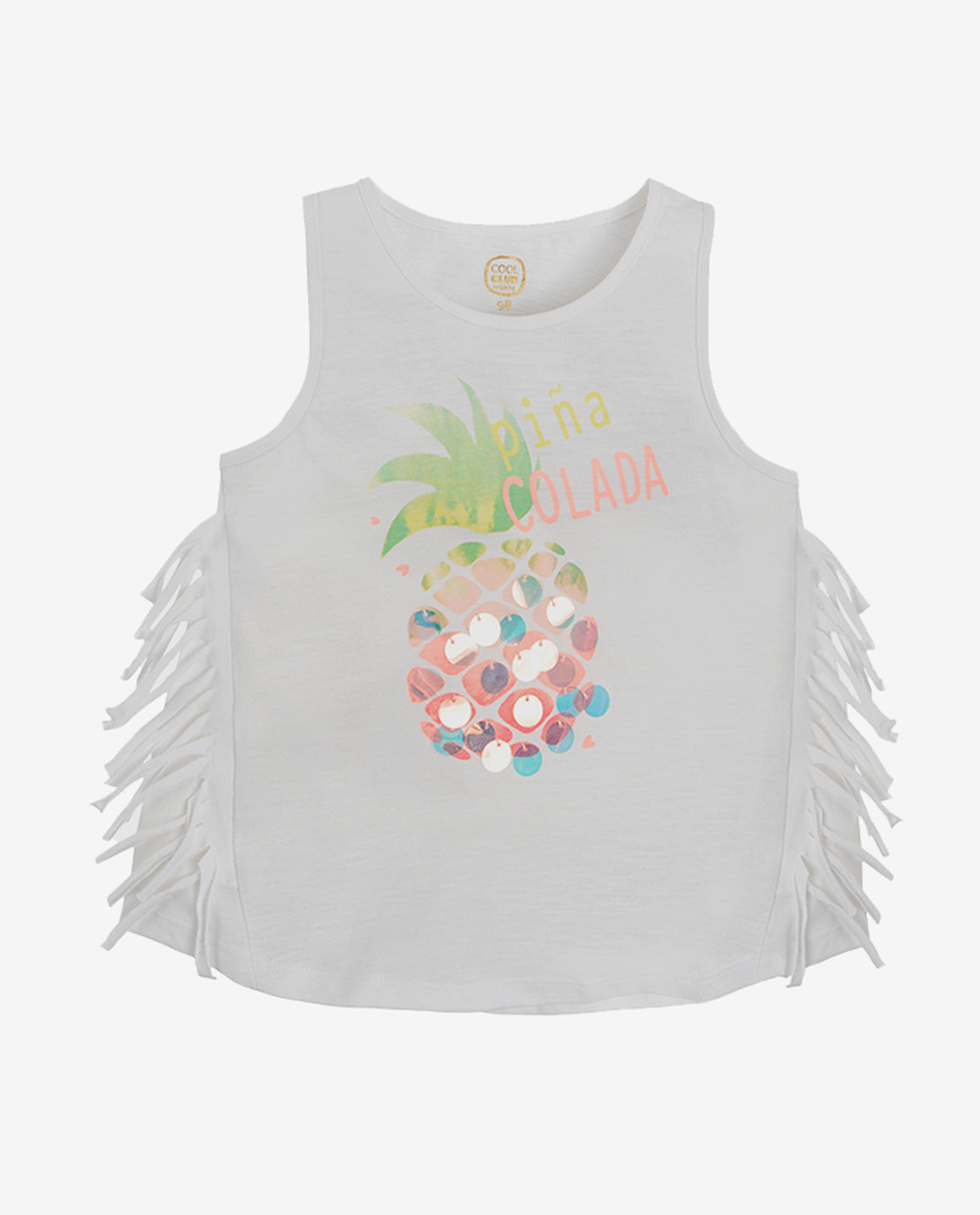 Girl's Sleeveless T Shirt Graphic Print Fringe Details