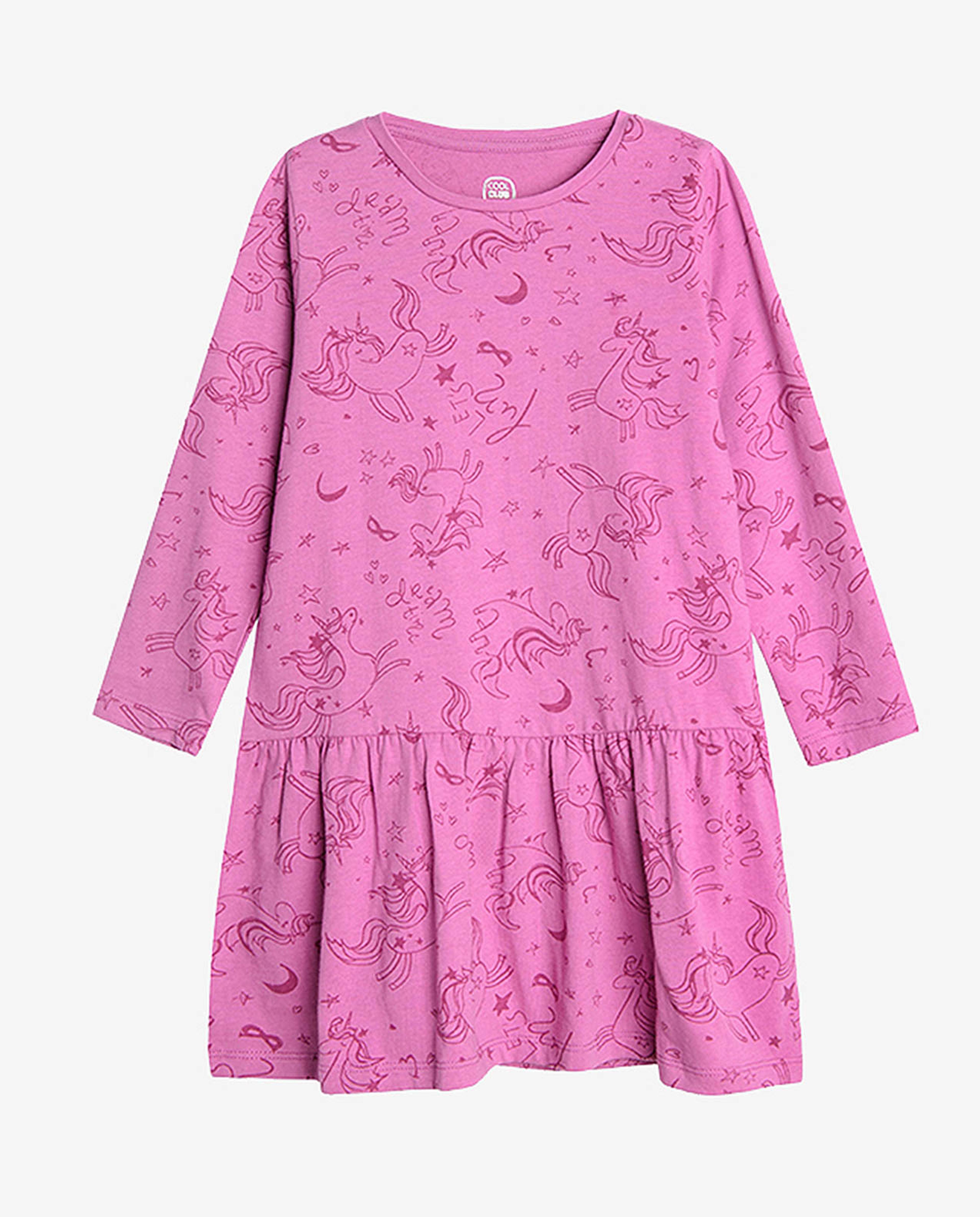Printed Flounce T Shirt Dress