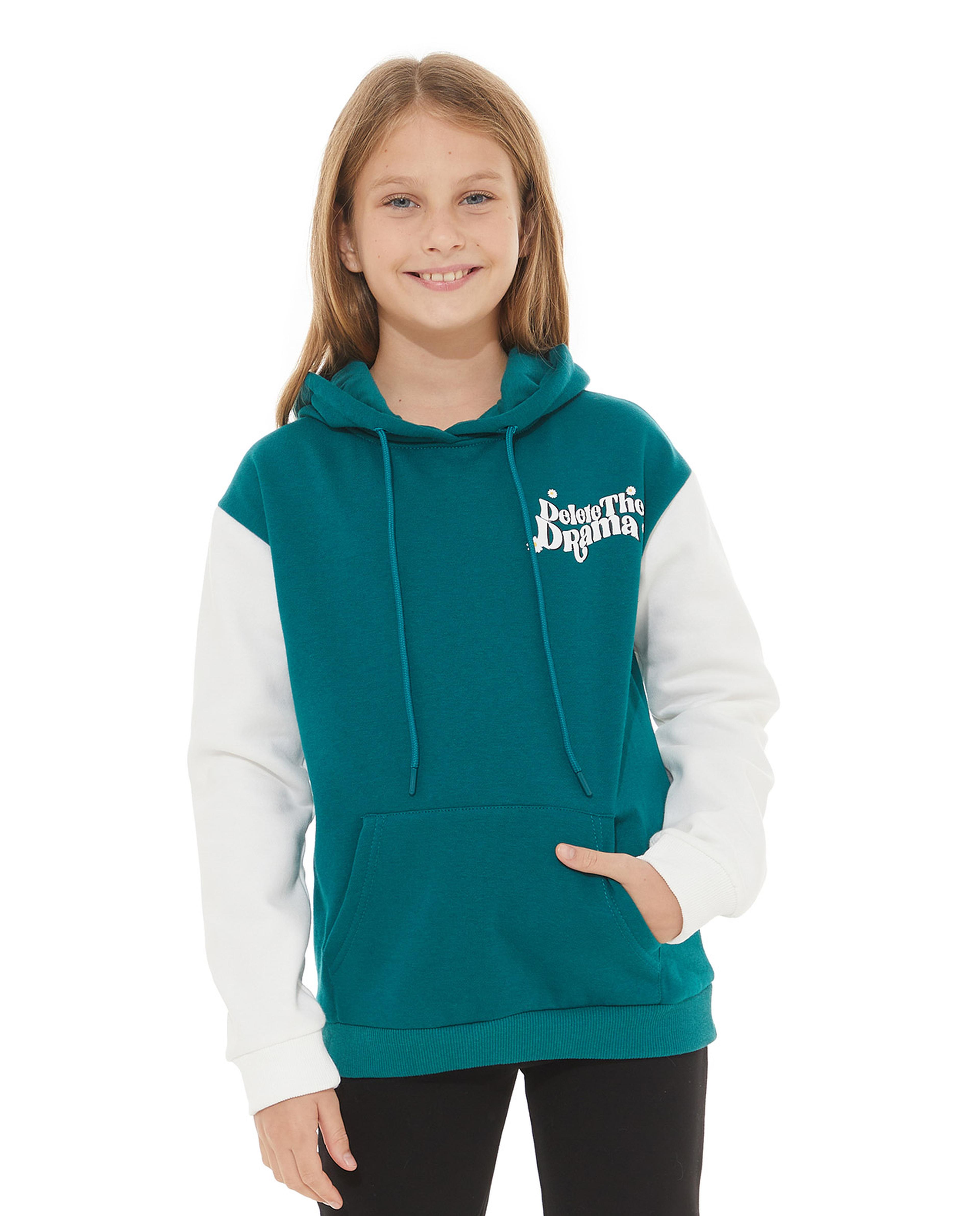 Shop Color Block Hooded Sweatshirt with Long Sleeves Online R B KSA