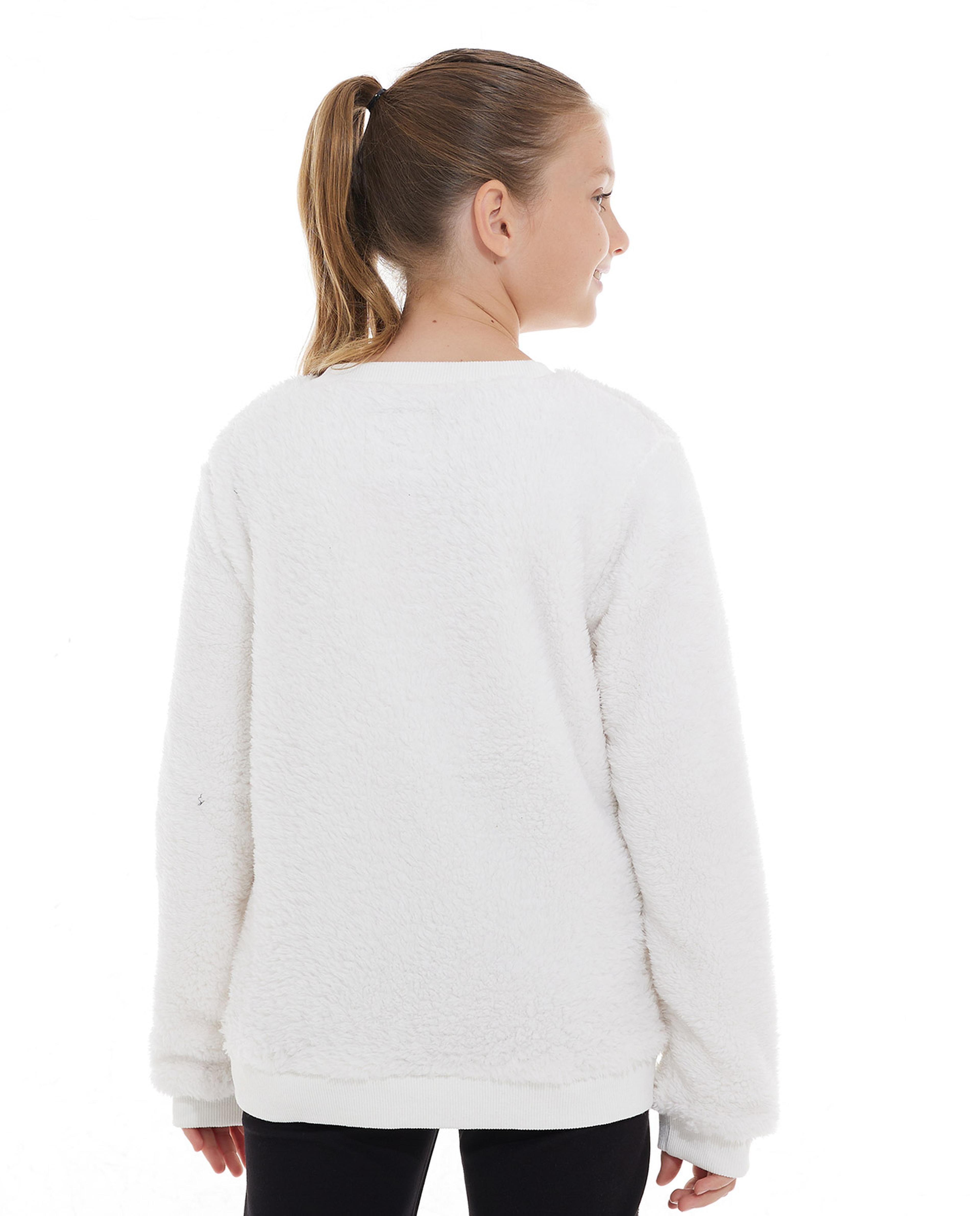 Embroidered Furry Sweatshirt with Long Sleeves