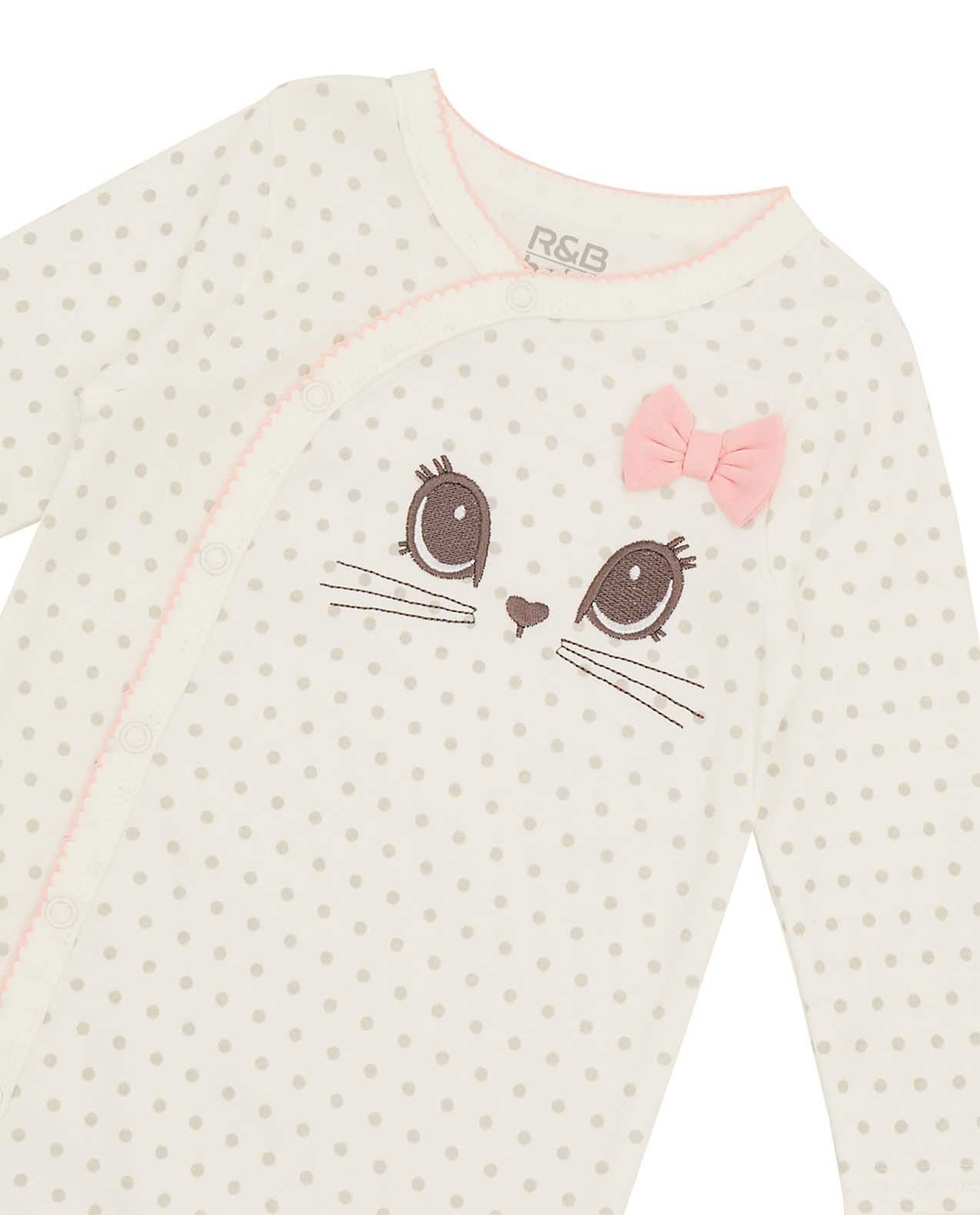 Polka Dot Printed Footed Sleepsuit
