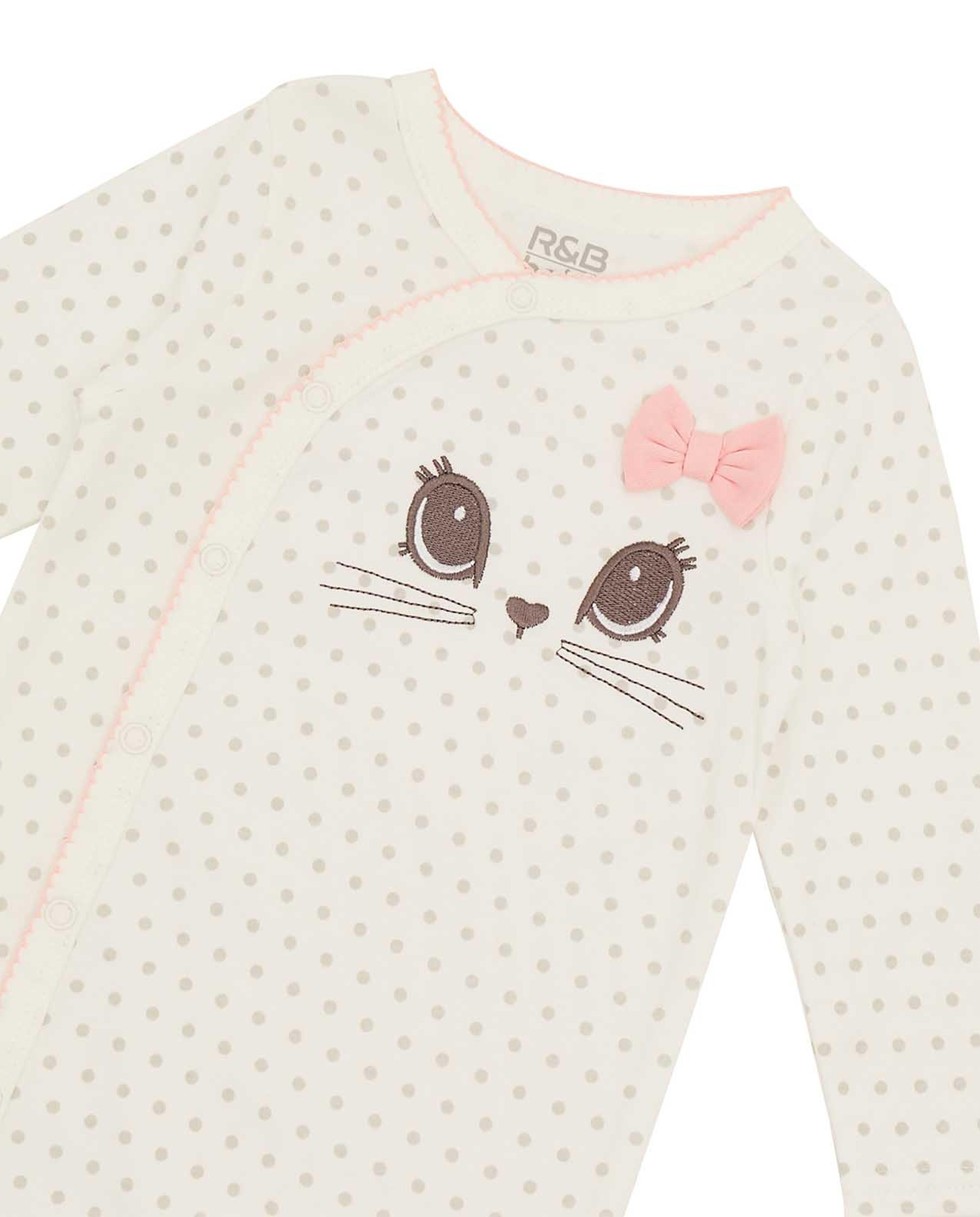Polka Dot Printed Footed Sleepsuit