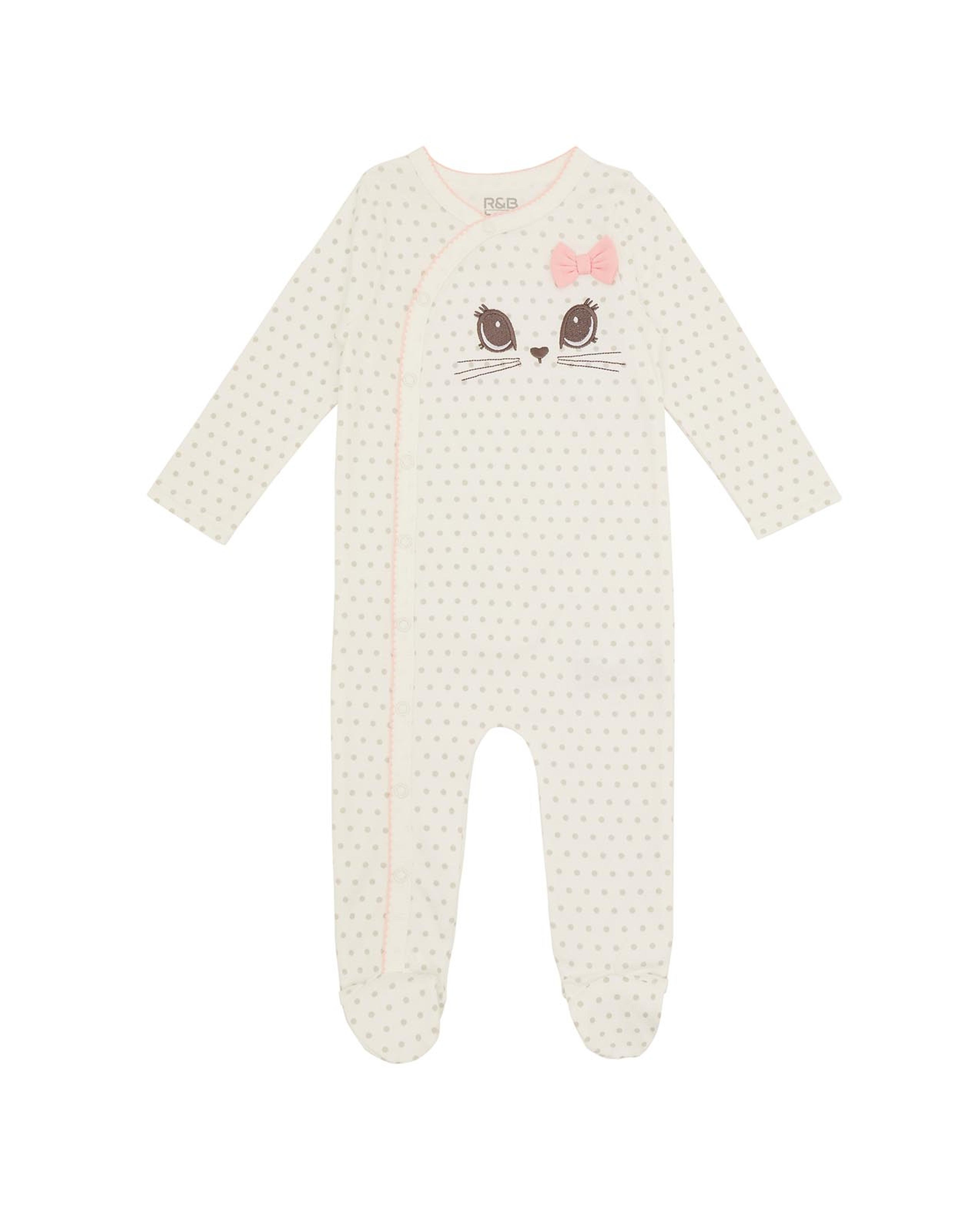 Polka Dot Printed Footed Sleepsuit
