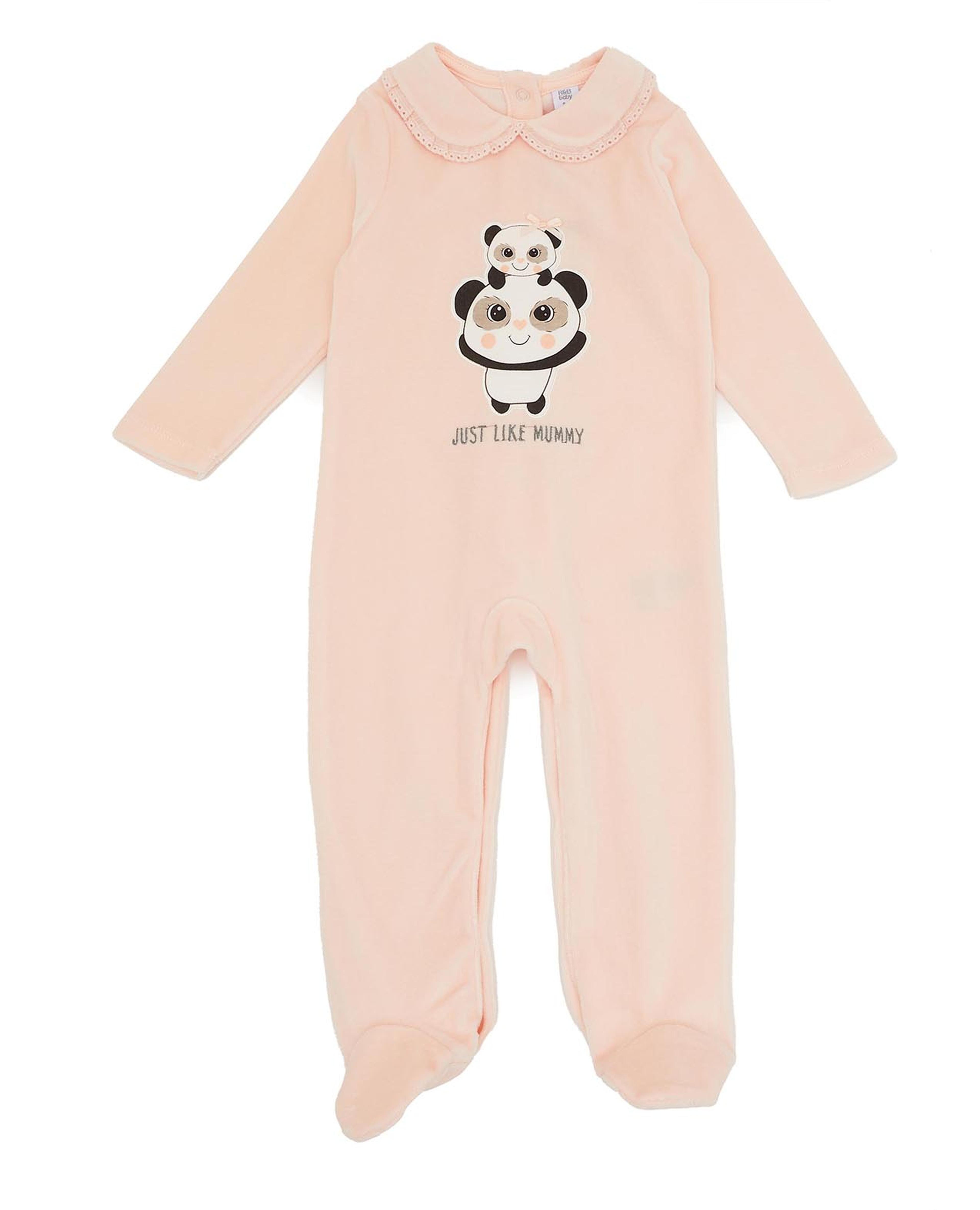Printed Footed Sleepsuit with Baby Collar