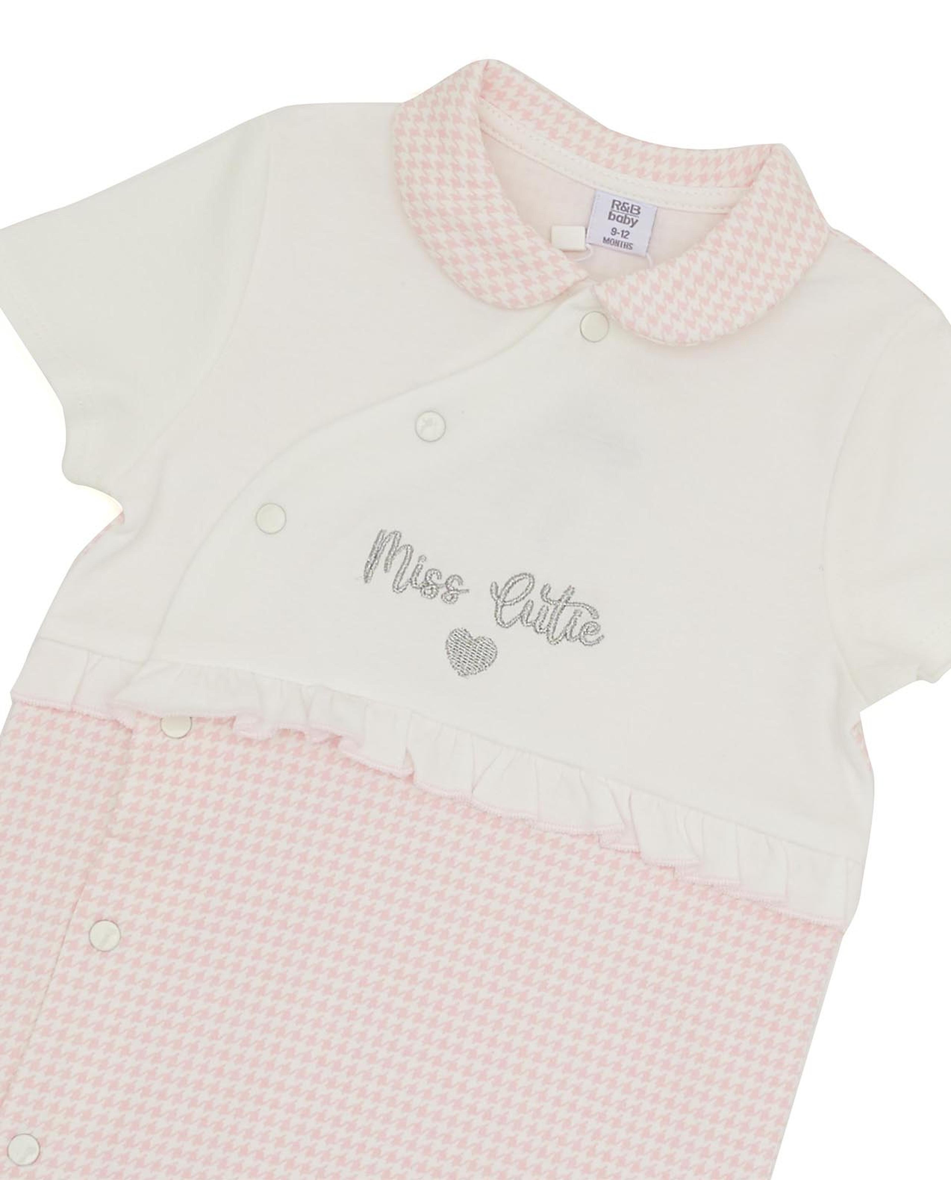 Checkered Romper with Baby Collar and Cap Sleeves