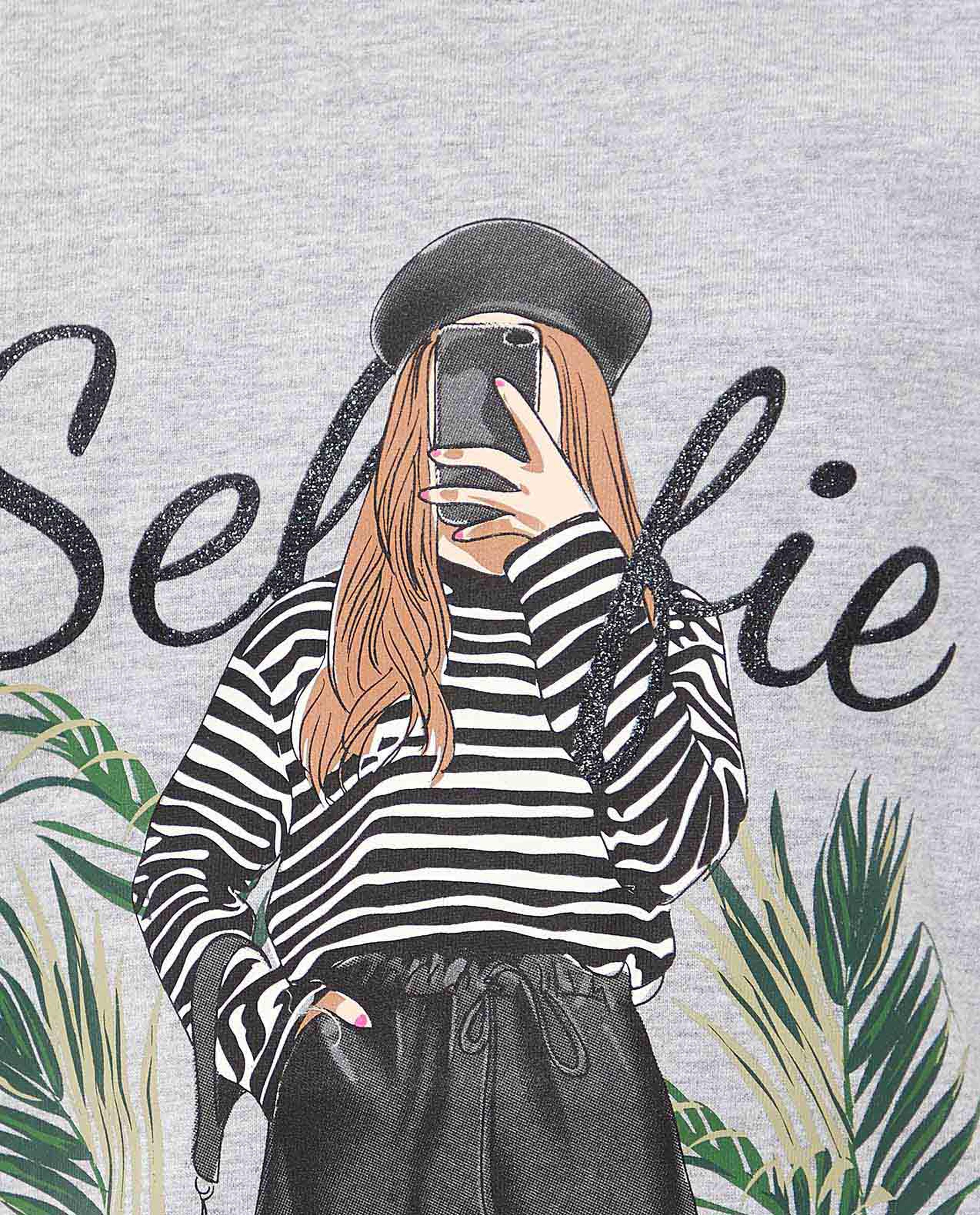 Graphic Printed T-Shirt with Crew Neck and Short Sleeves