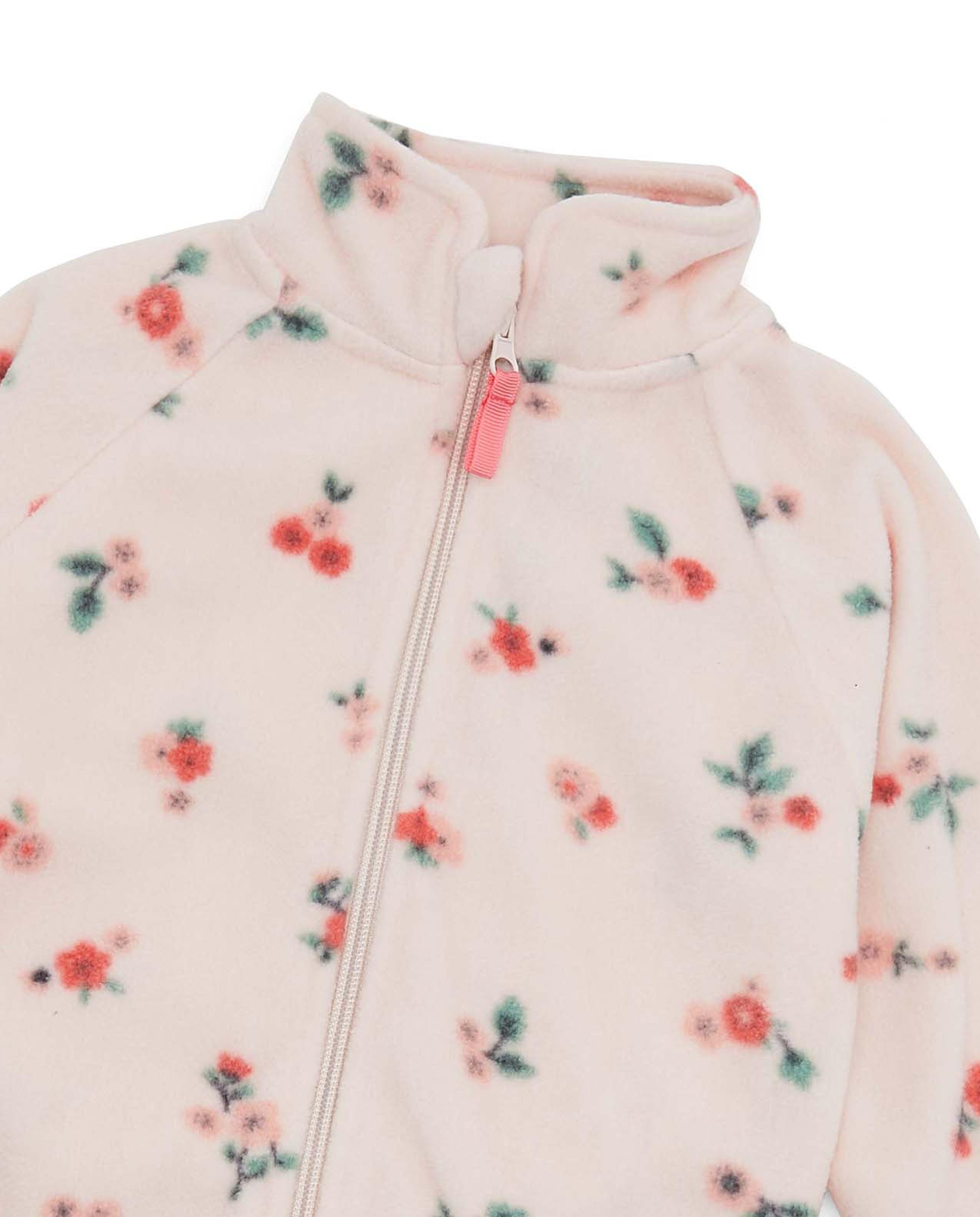 Floral Zipper Front Jacket