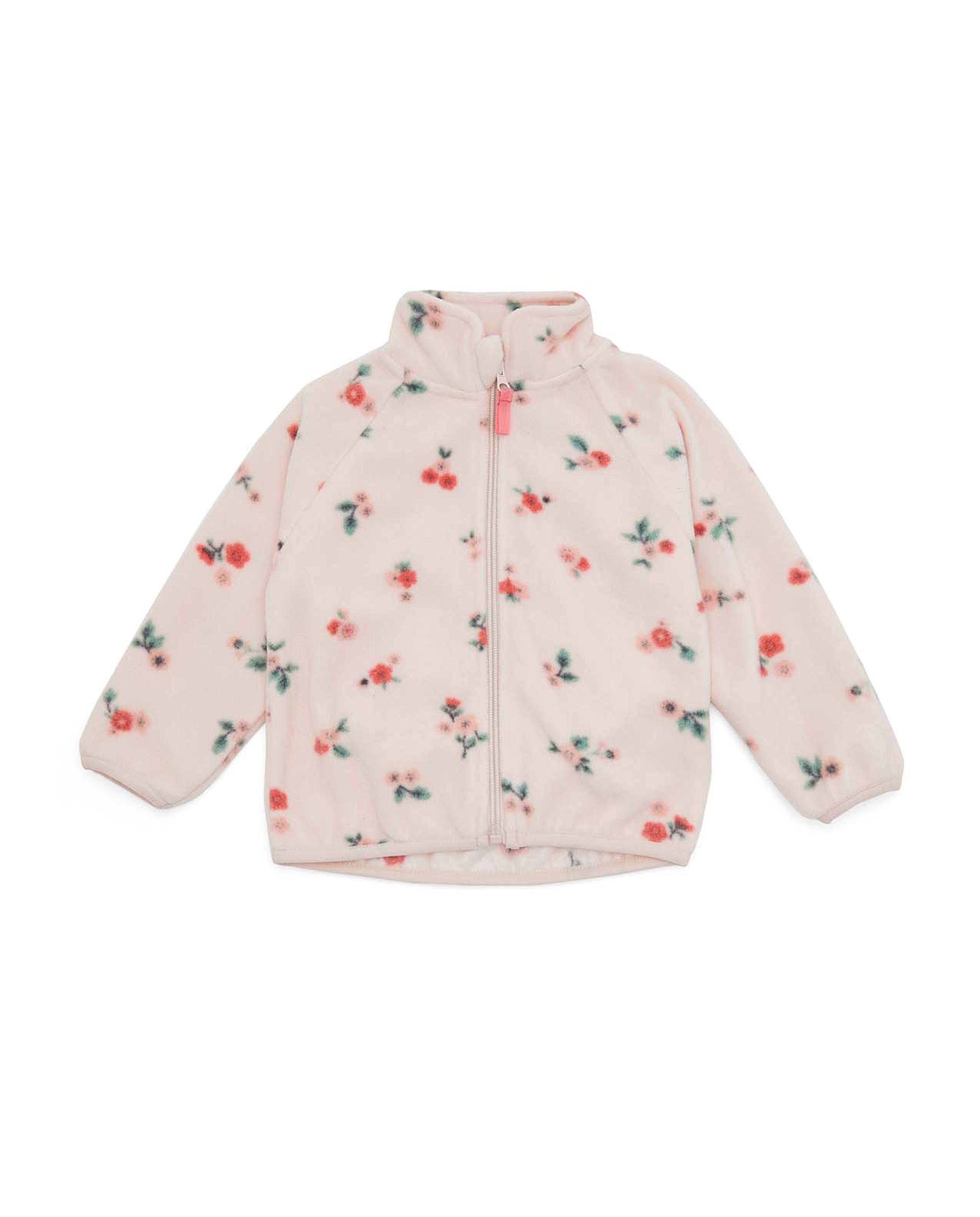 Floral Zipper Front Jacket