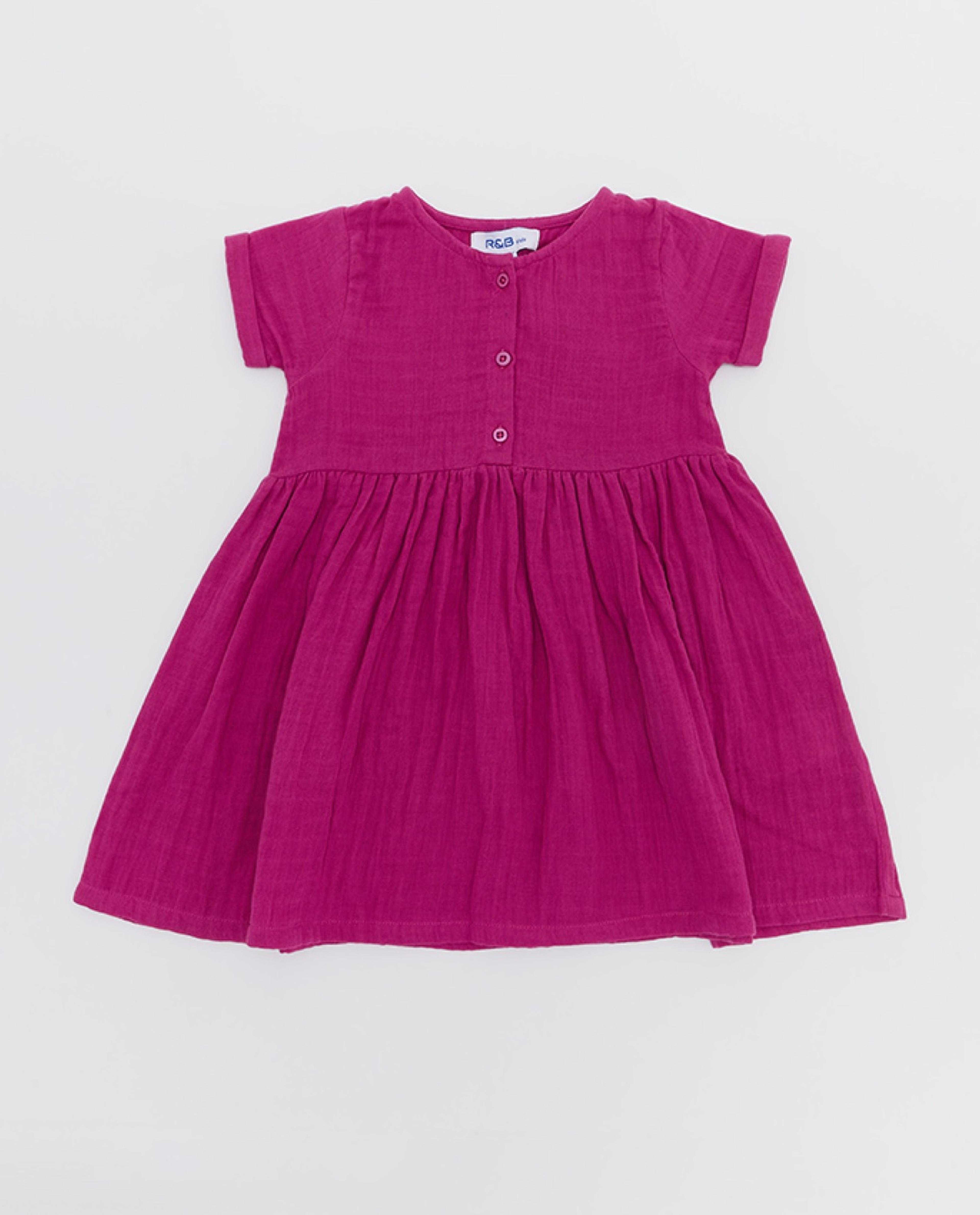 R&B Kids - Patterned Short Sleeves Fit and Flare Dress