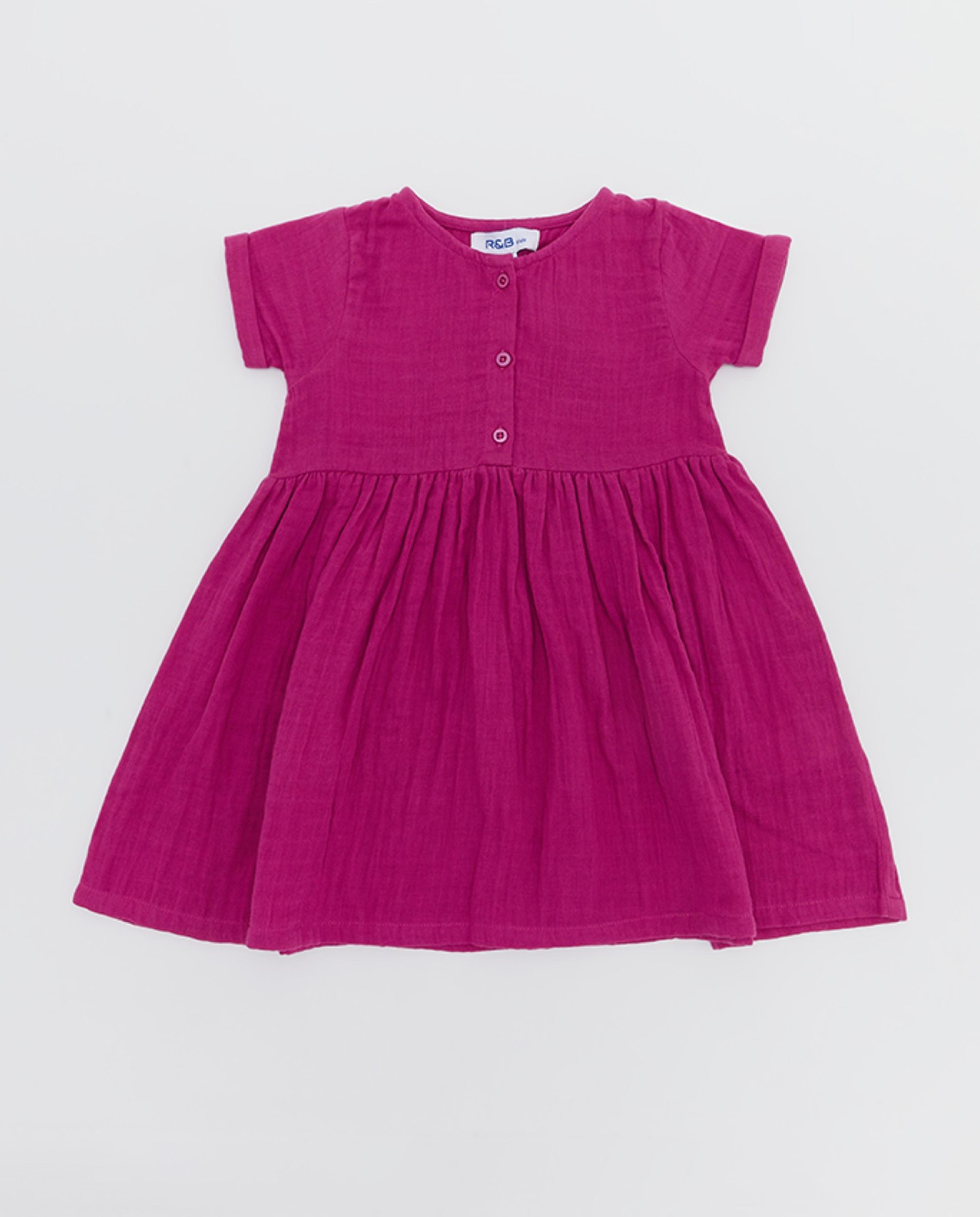 R&B Kids - Patterned Short Sleeves Fit and Flare Dress