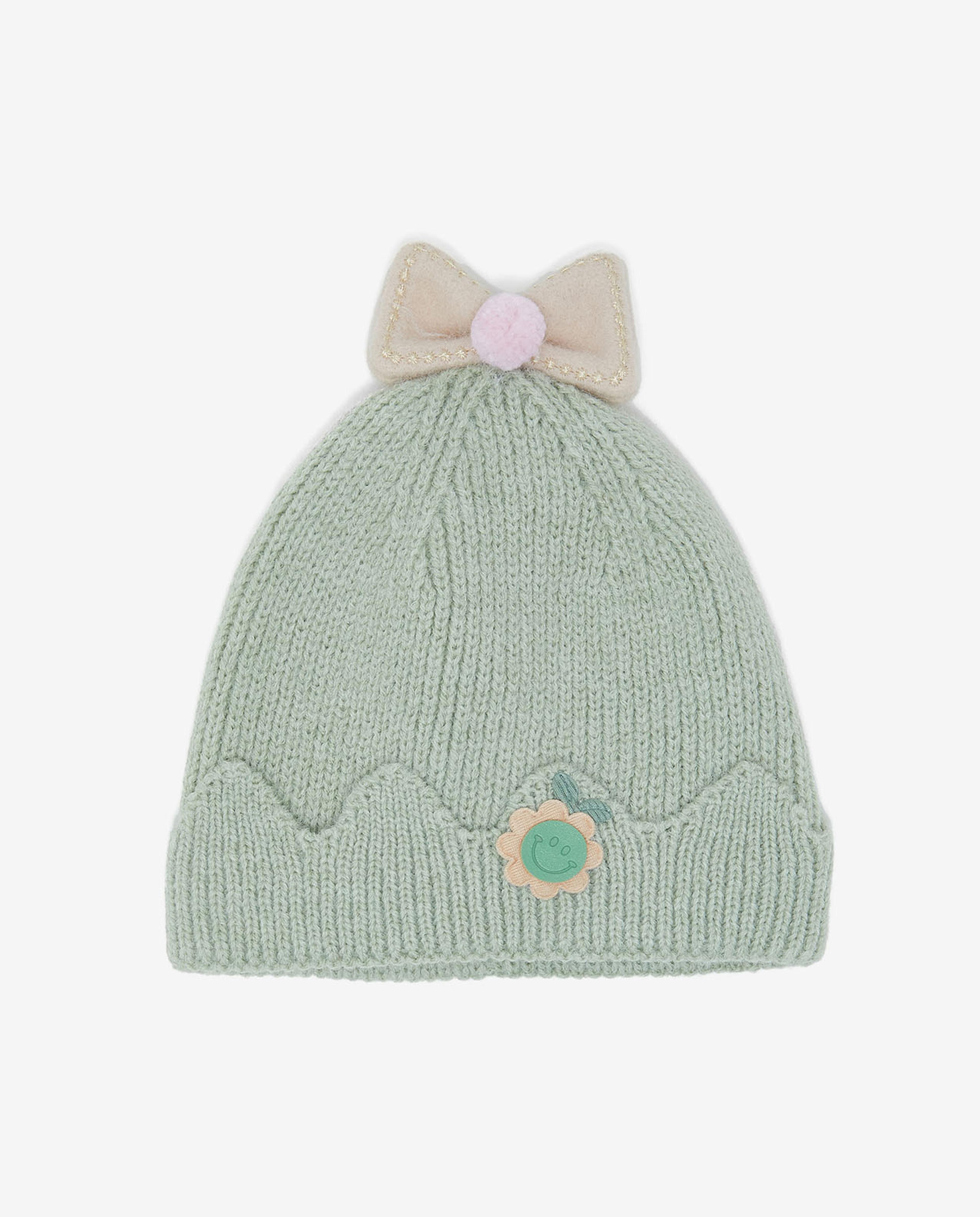 Embellished Pom-Pom Beanie Cap