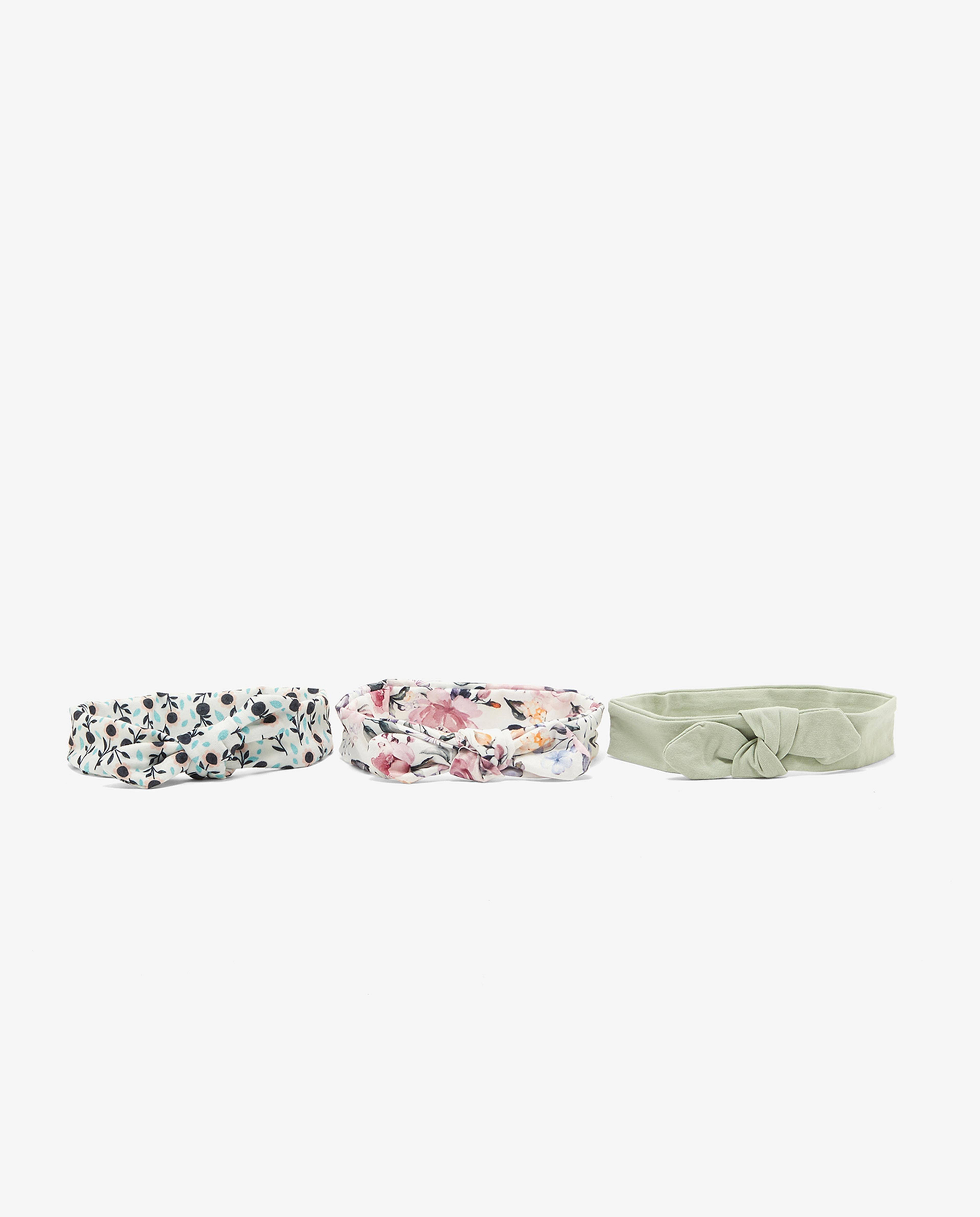 Pack of 3 Printed and Solid Headbands