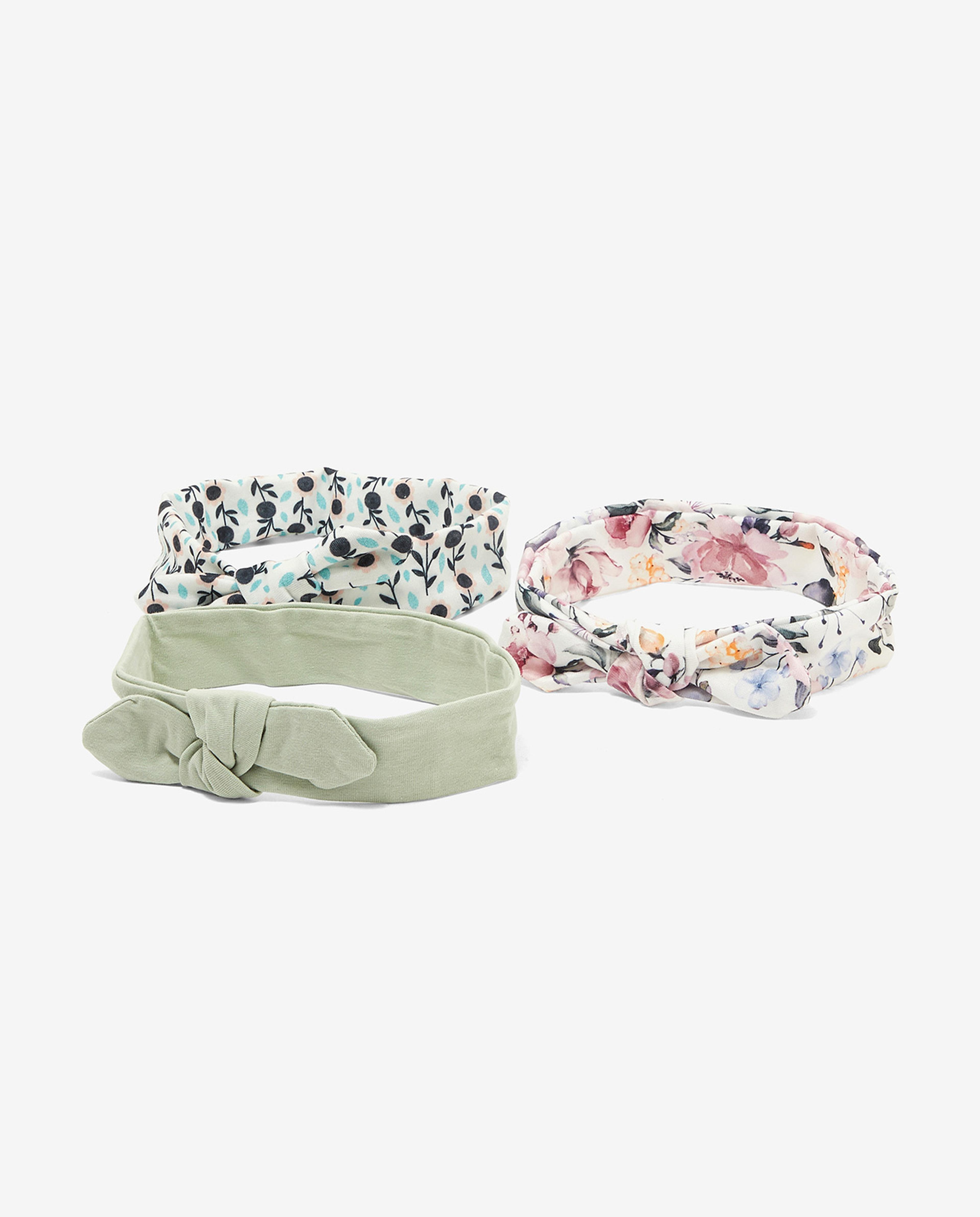 Pack of 3 Printed and Solid Headbands