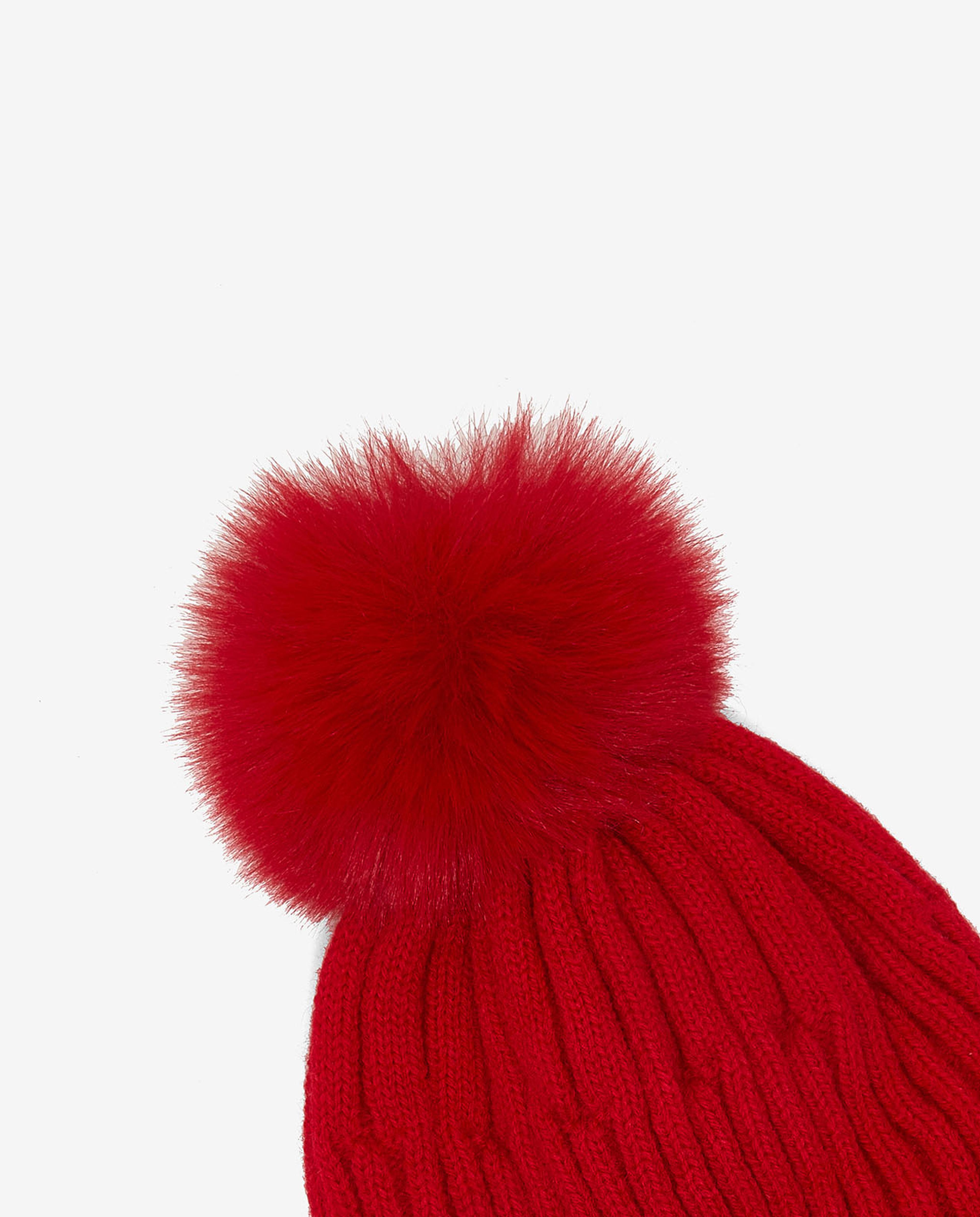 Embroidered Knitted Pom-Pom Beanie Cap