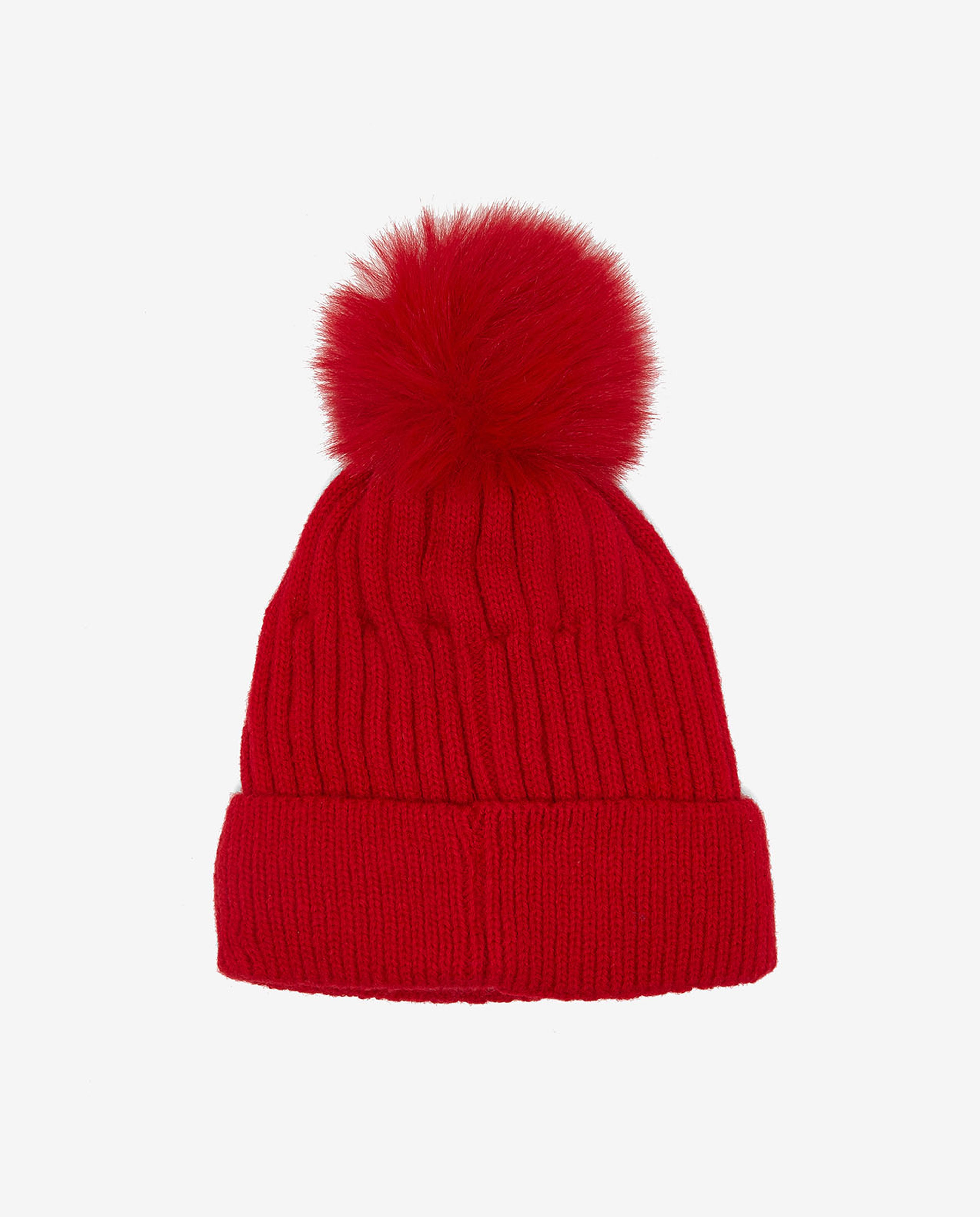 Embroidered Knitted Pom-Pom Beanie Cap
