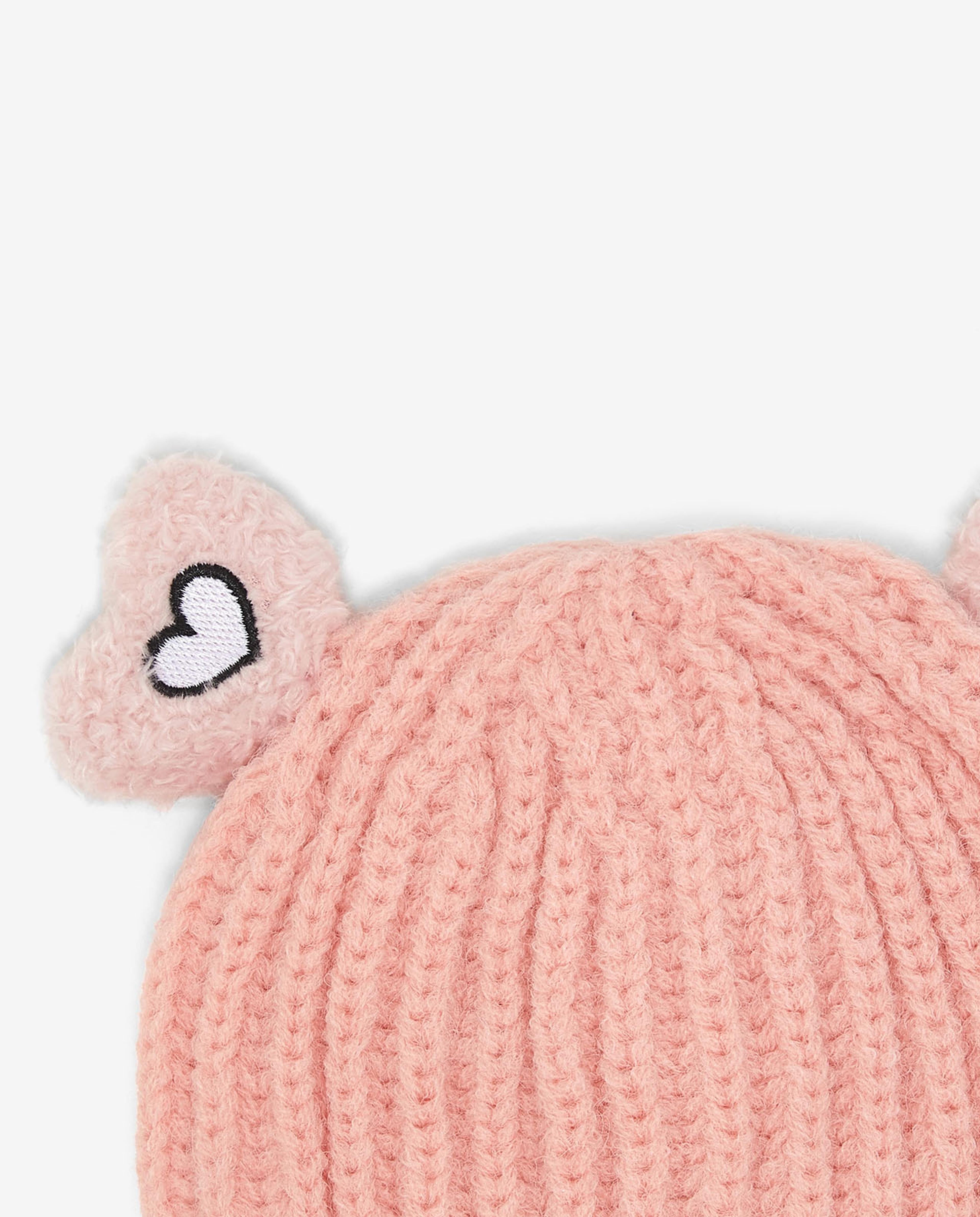 Embroidered Knitted Pom-Pom Beanie Cap
