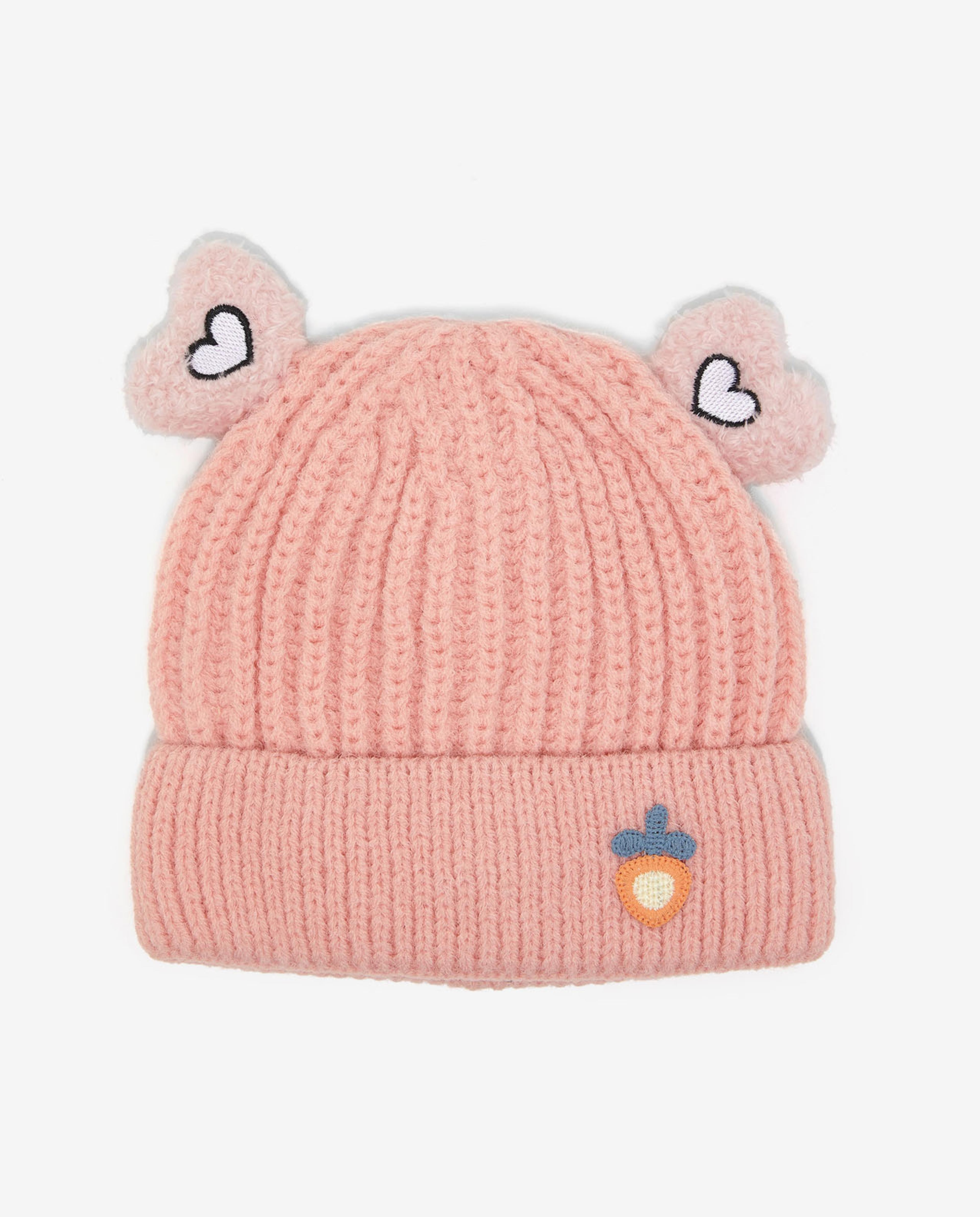 Embroidered Knitted Pom-Pom Beanie Cap
