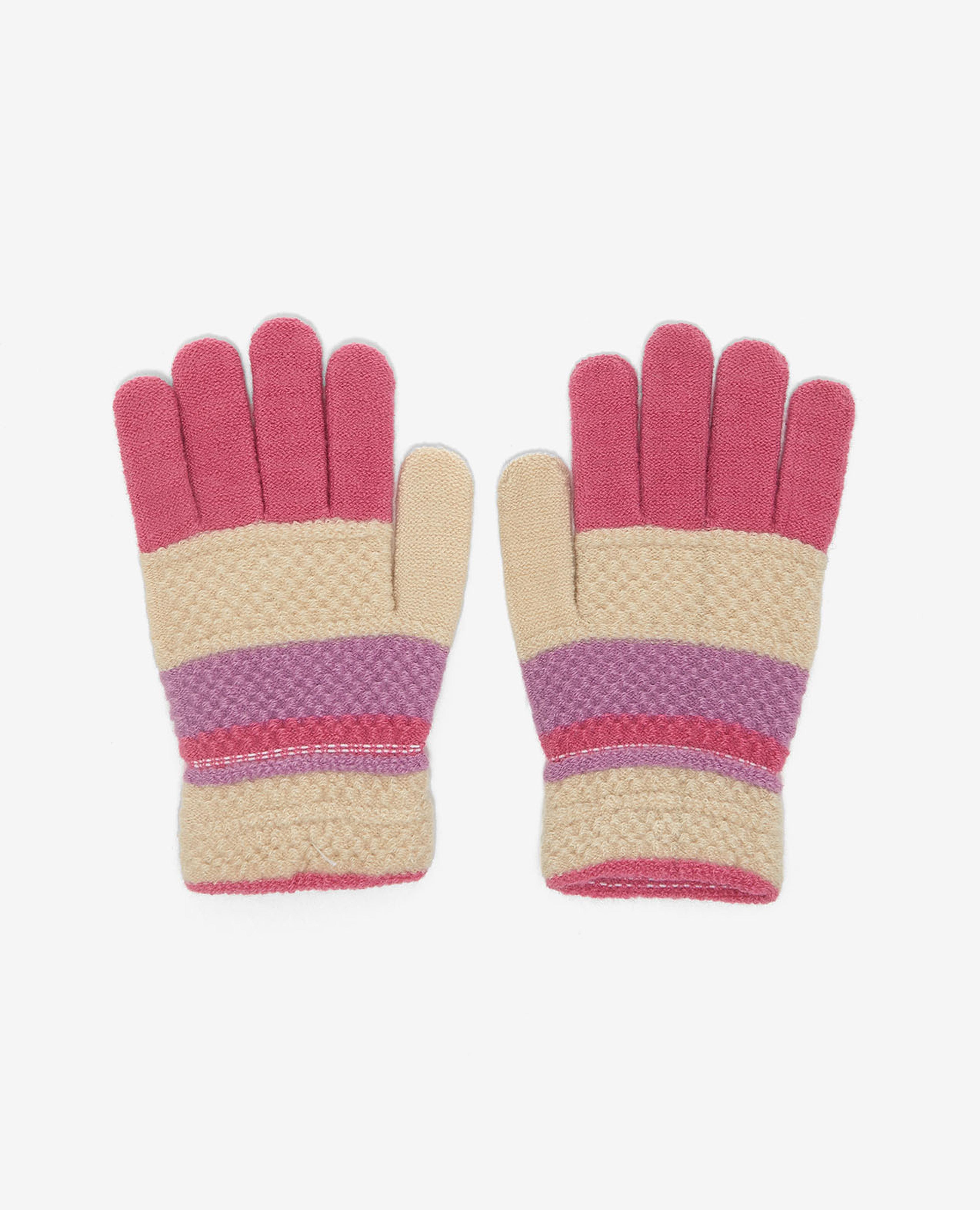 Striped Knitted Solid Gloves
