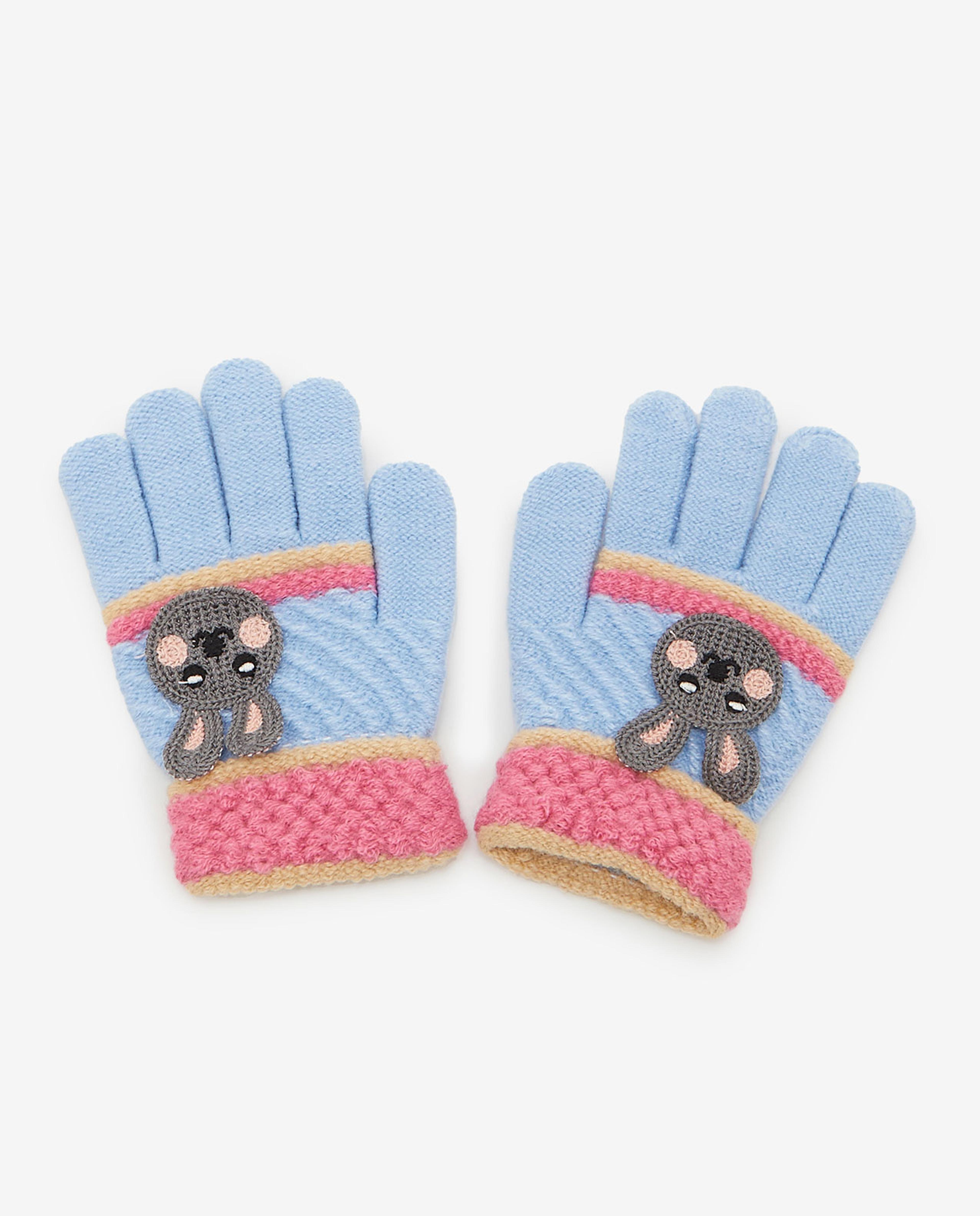 Color Block Knitted Gloves