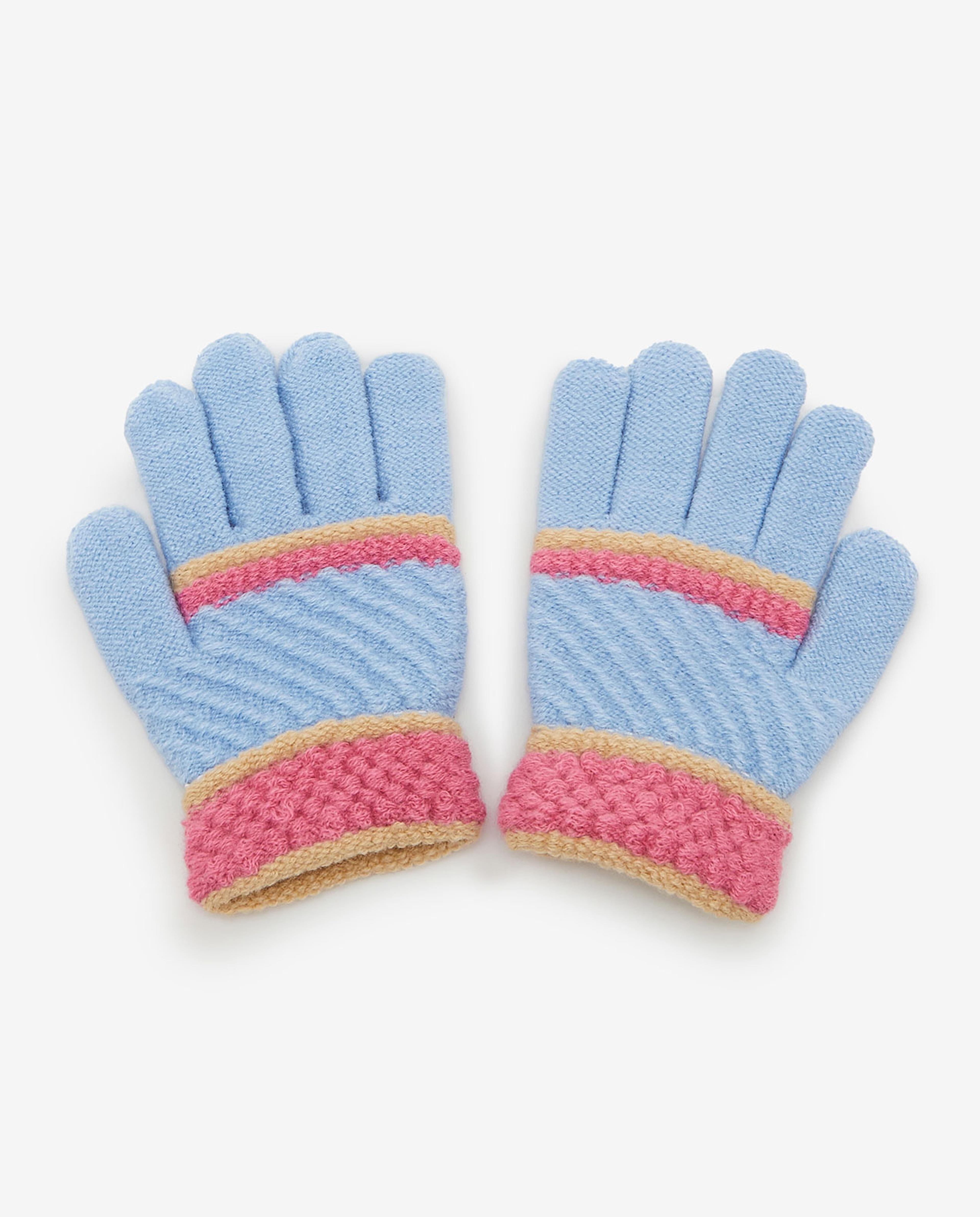 Color Block Knitted Gloves