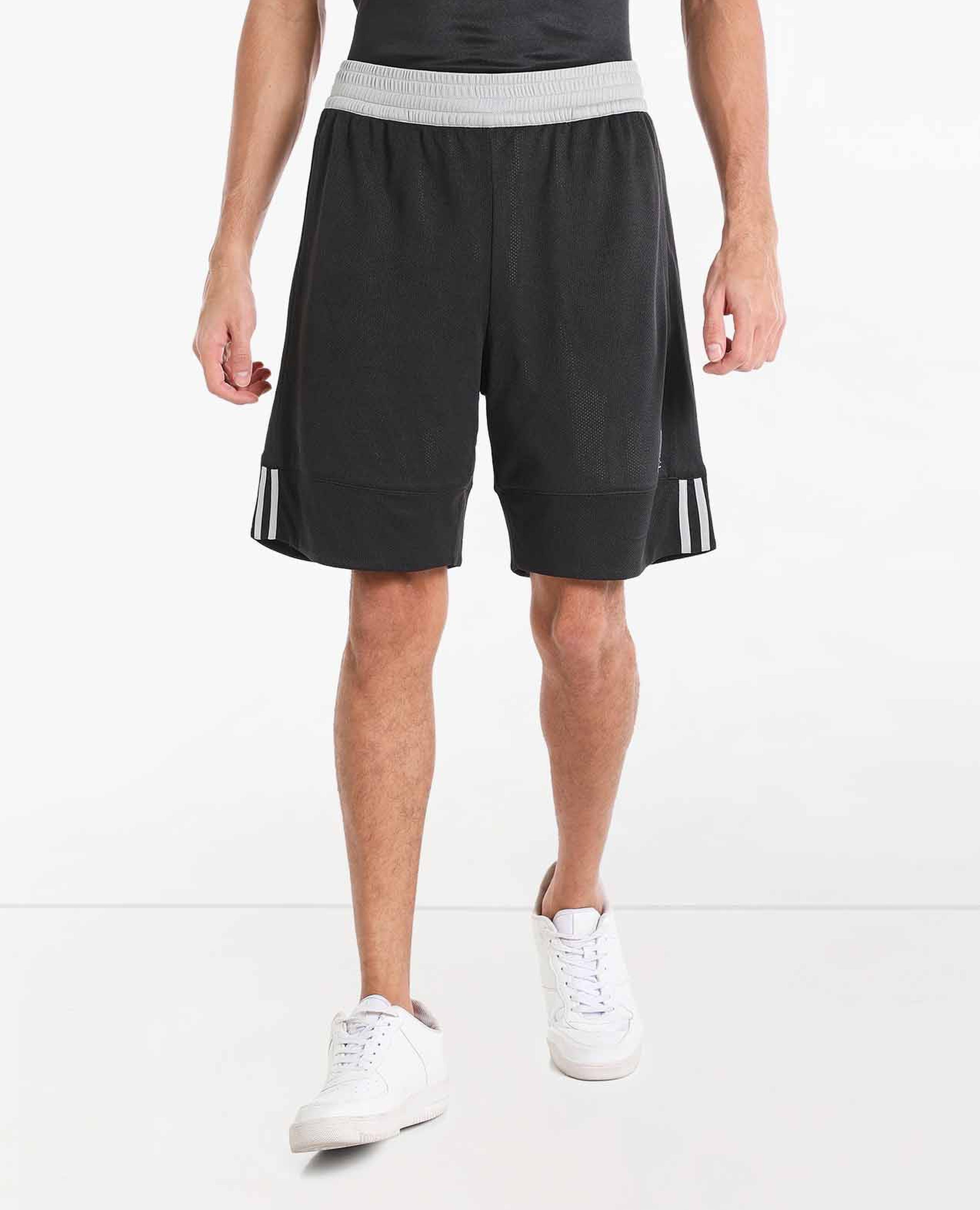 Side Striped Mid-Rise Active Knitted Shorts With Drawstring Closure