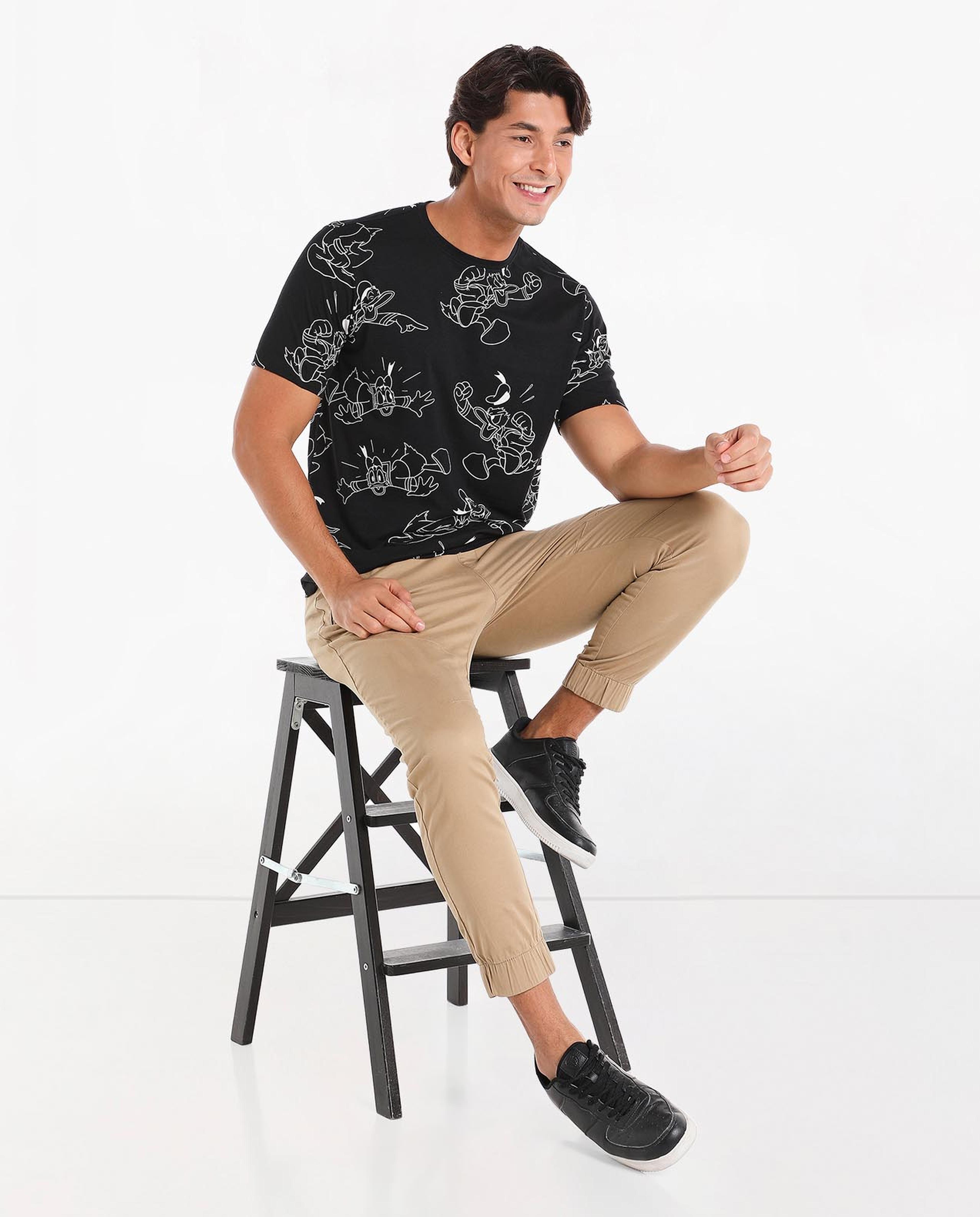 Printed T-Shirt with Crew Neck and Short Sleeves
