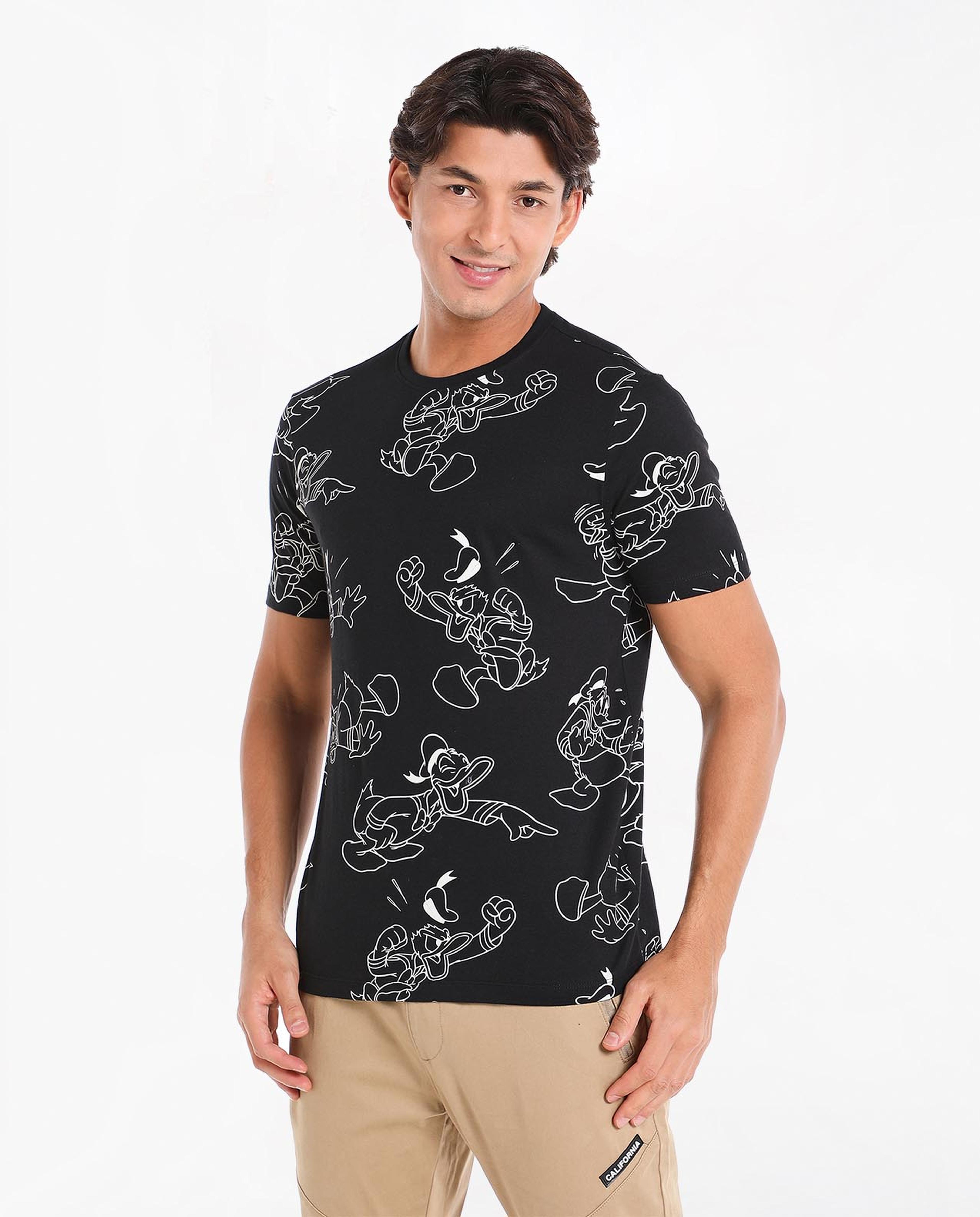 Printed T-Shirt with Crew Neck and Short Sleeves