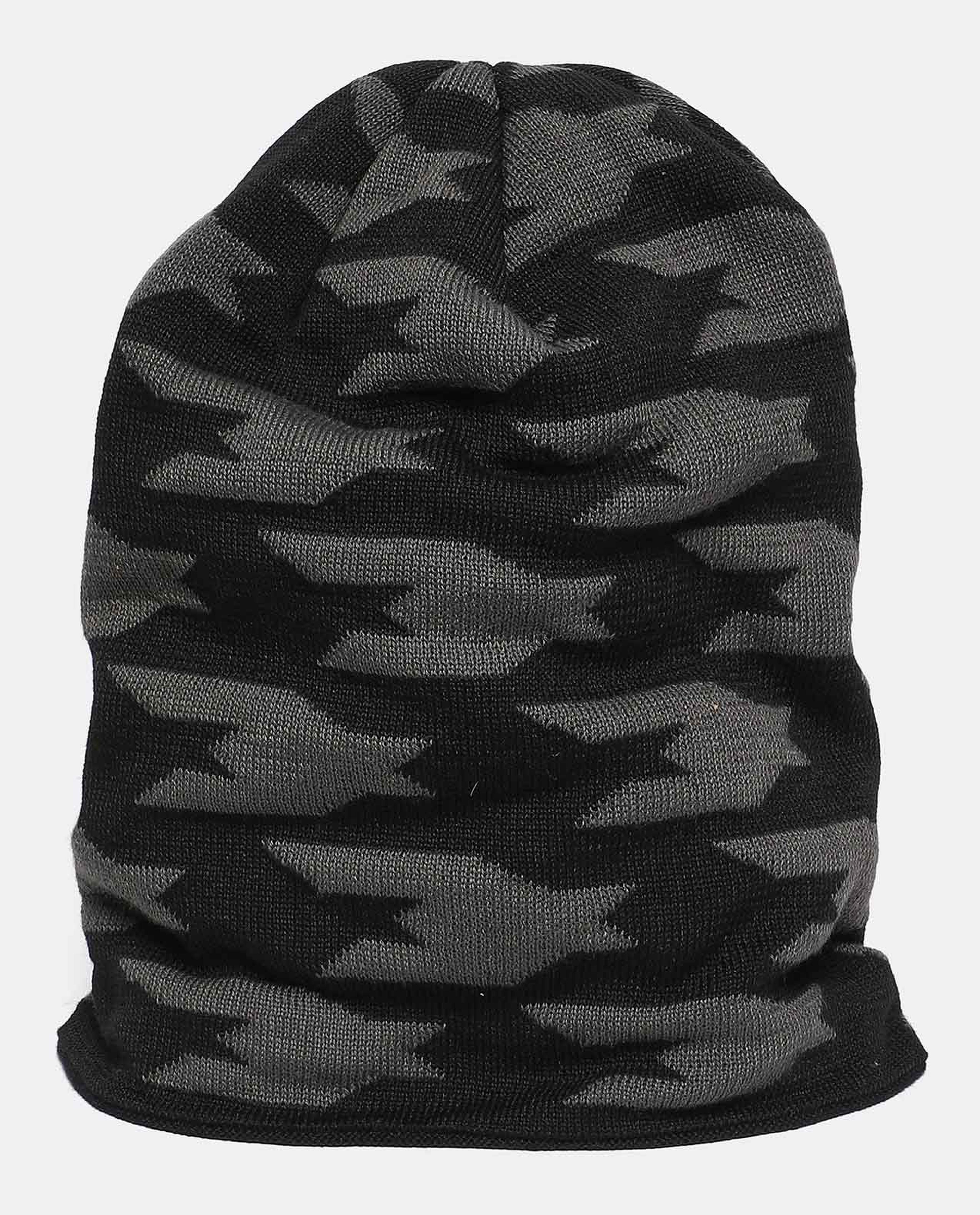 Geometric Design Knitted Beanie Cap