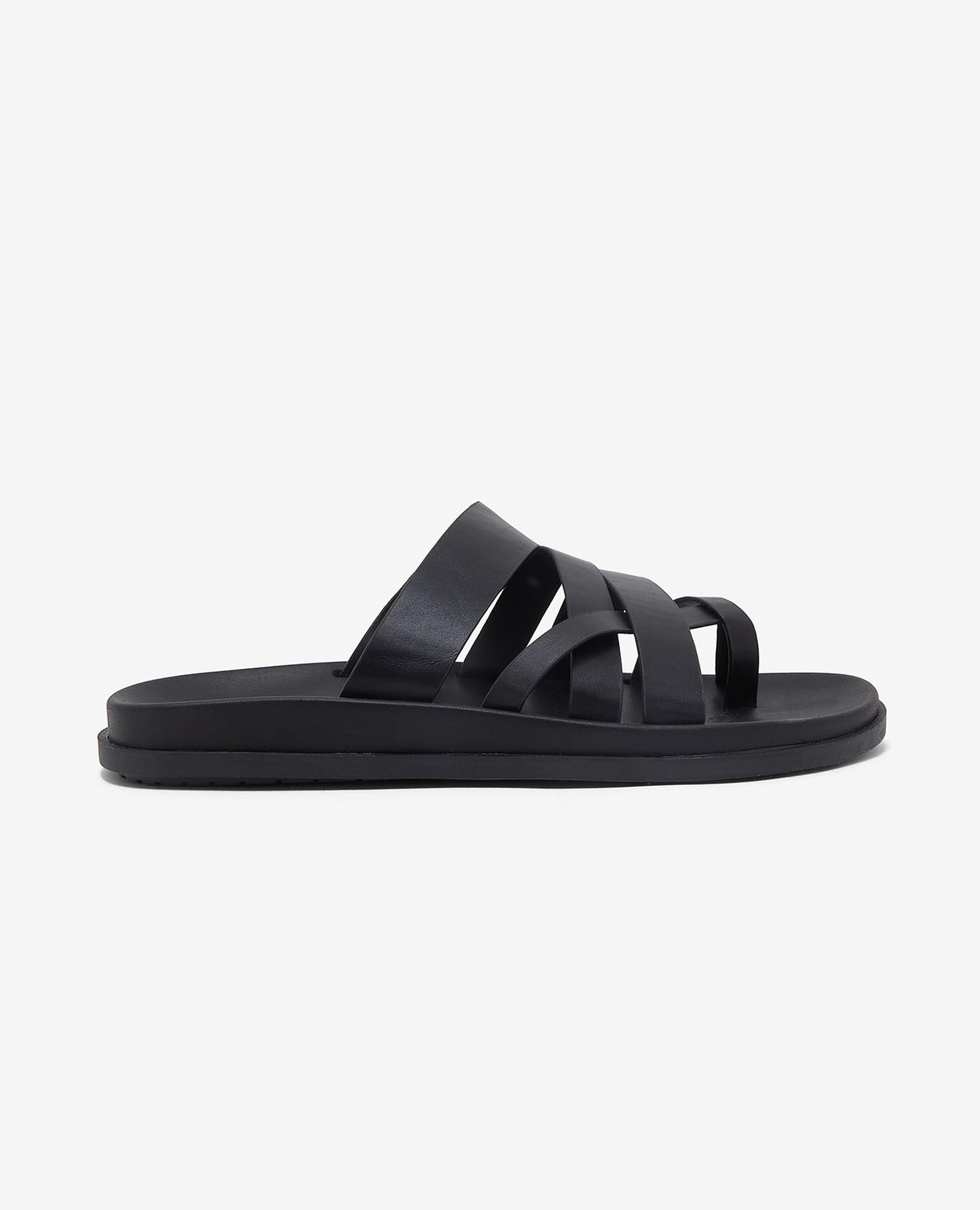 Solid Slip On Open-Toe Sandals