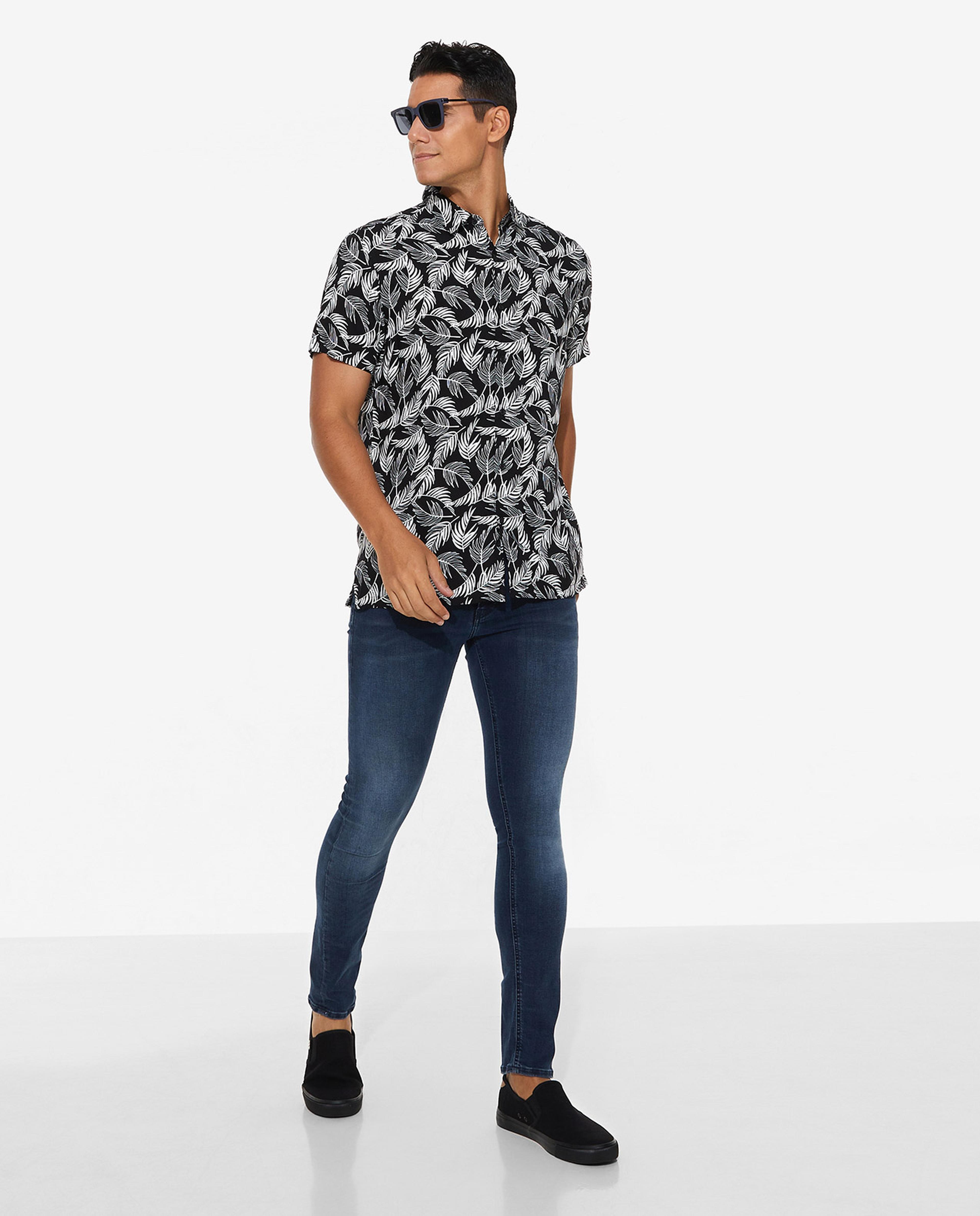 Printed Casual Shoes with Velcro Closure