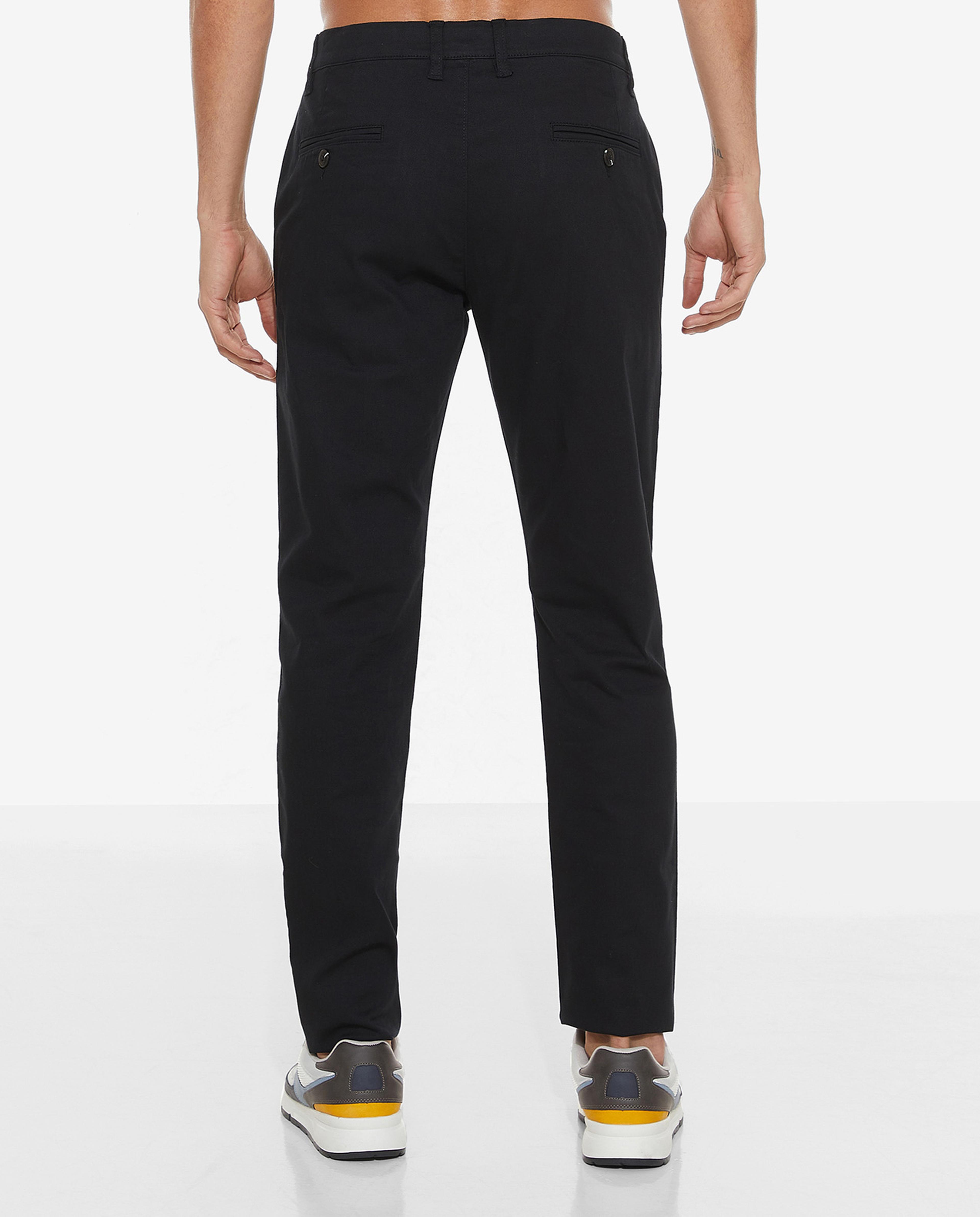 Solid Trousers with Button Closure
